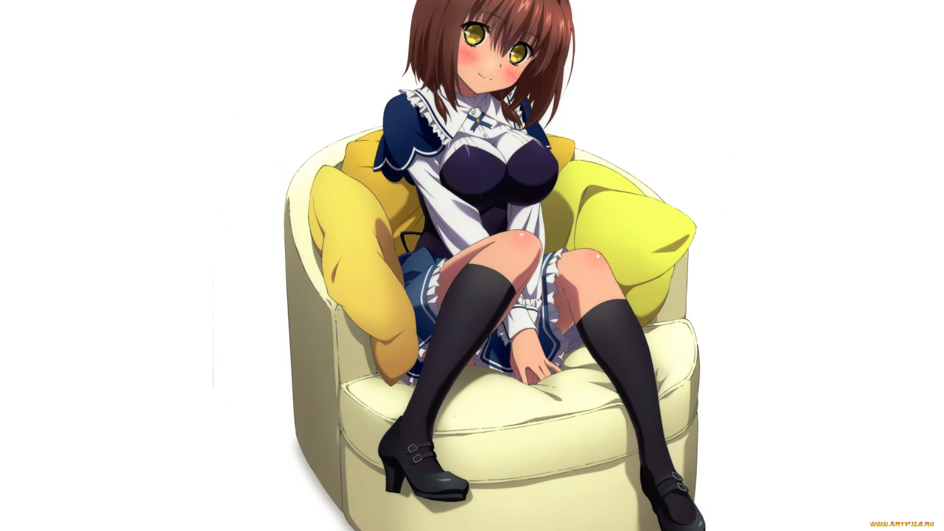 аниме, absolute, duo, девушка, кресло