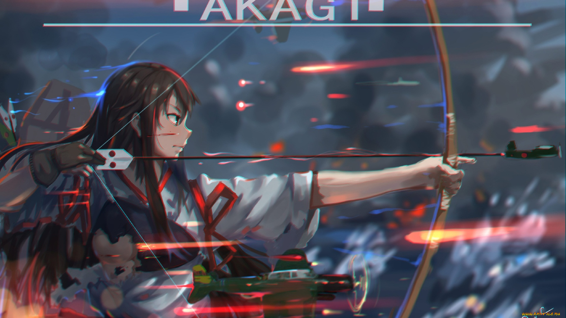 аниме, kantai, collection, magic, artist, kancolle, akagi, kantai, collection