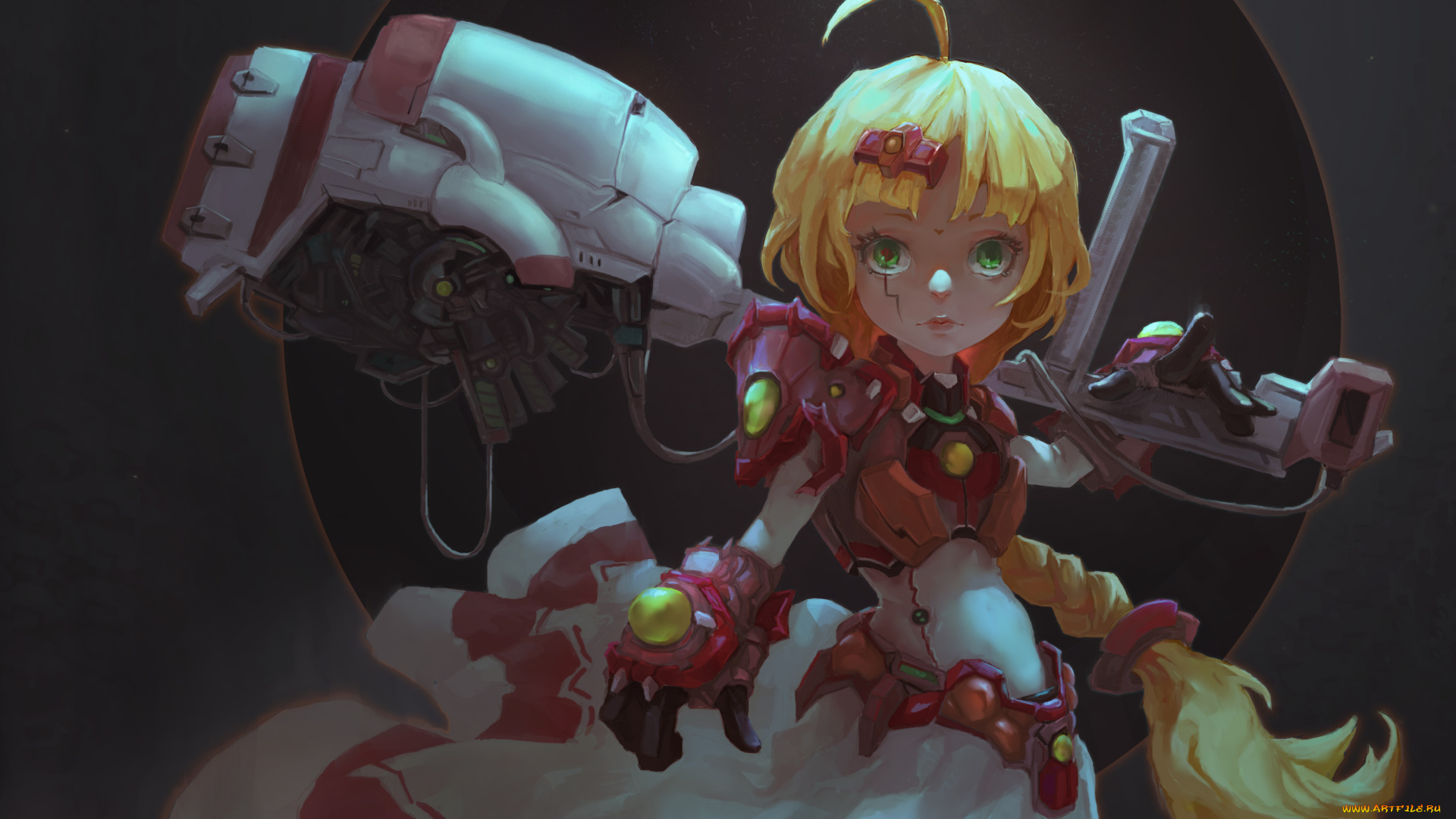 аниме, оружие, , техника, , технологии, киборг, девочка, balagao