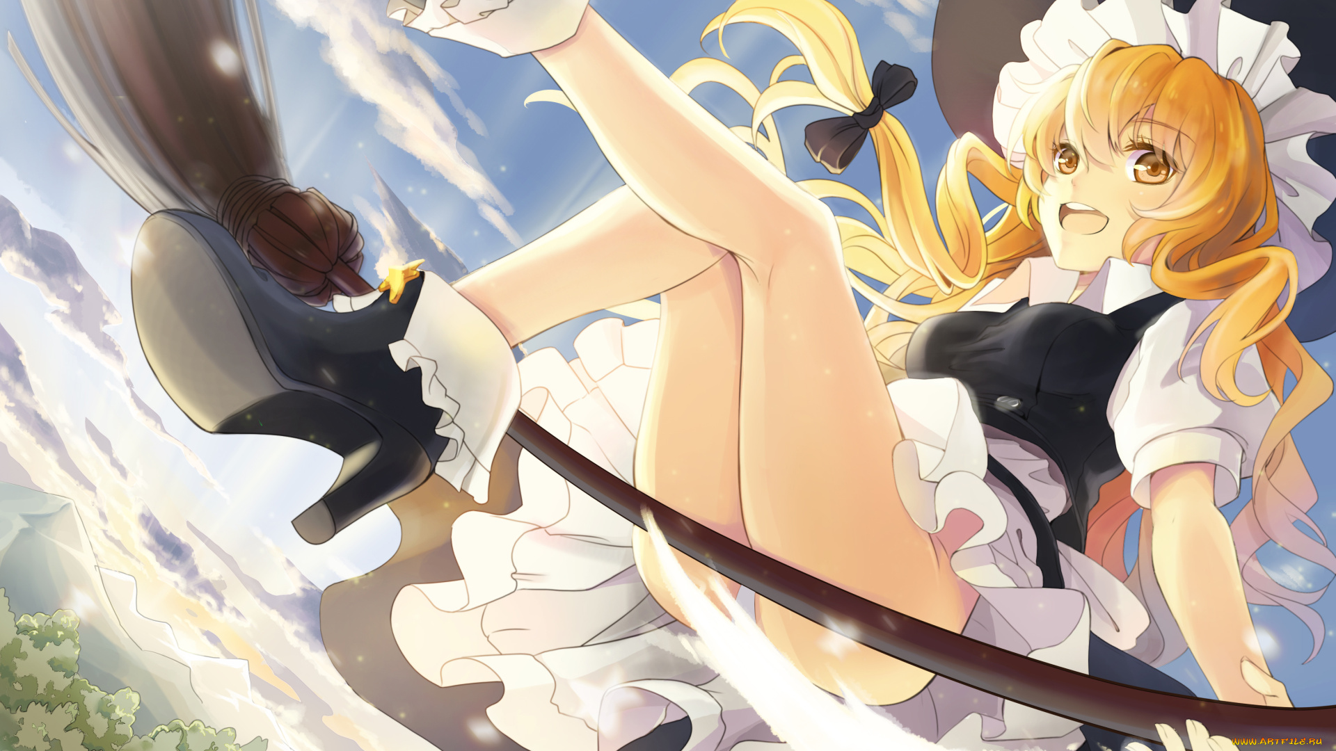 аниме, touhou, фон, взгляд, девушка