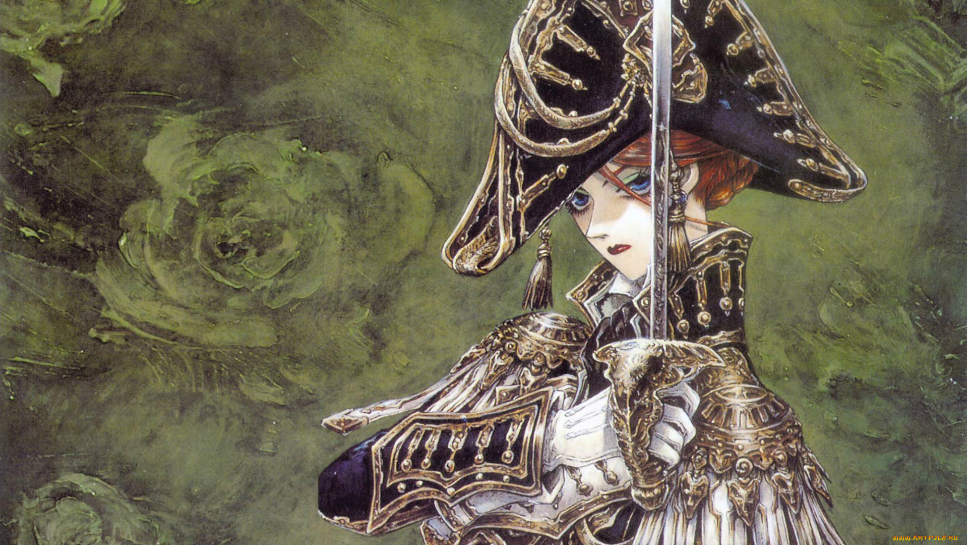 аниме, trinity, blood, кровь, триединства, trinity, blood, военная, форма, кровавая, мери, art, shibamoto, thres, mary, spencer, сабля