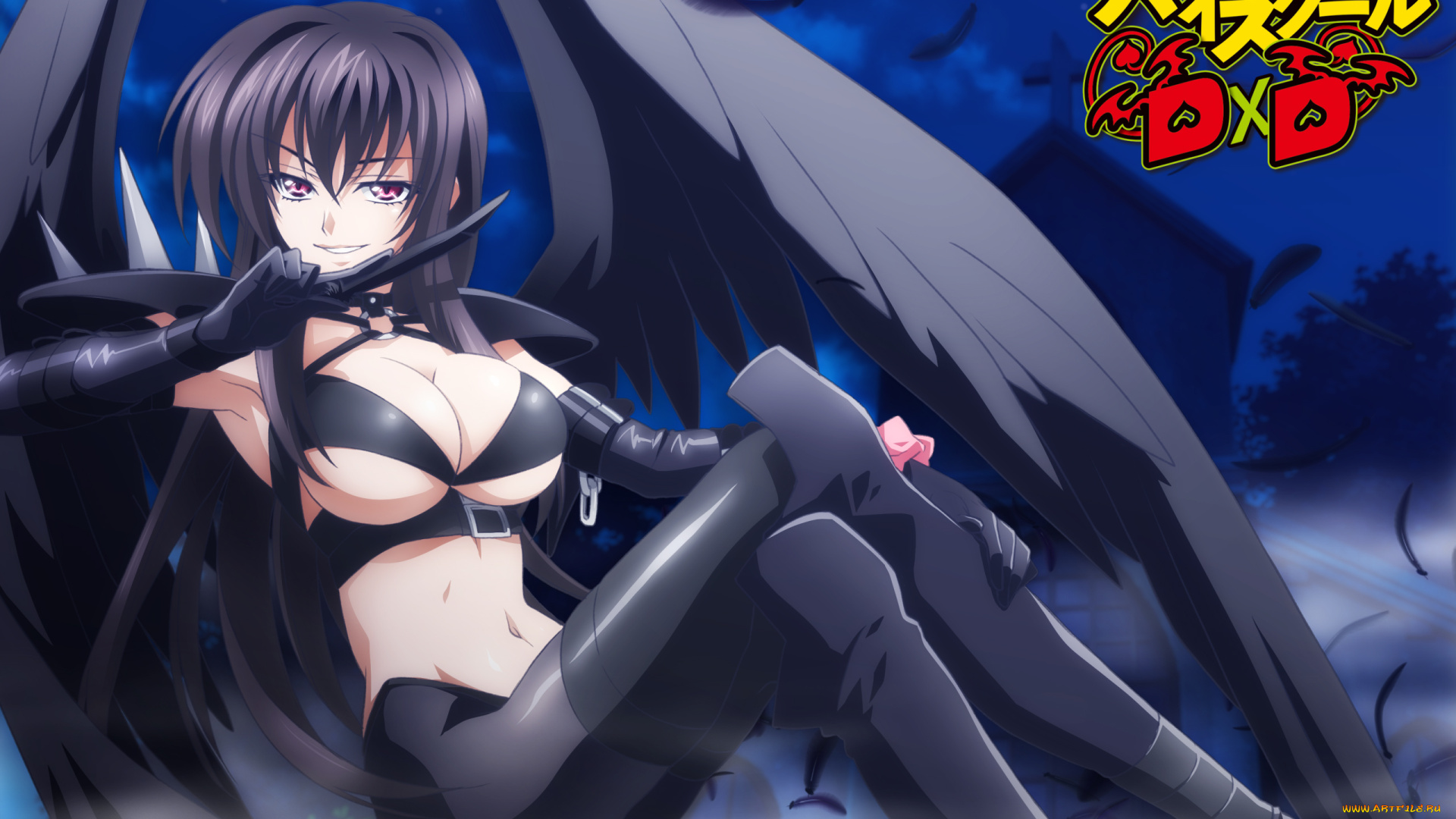 highschool, dxd, аниме, девушка, взгляд, фон