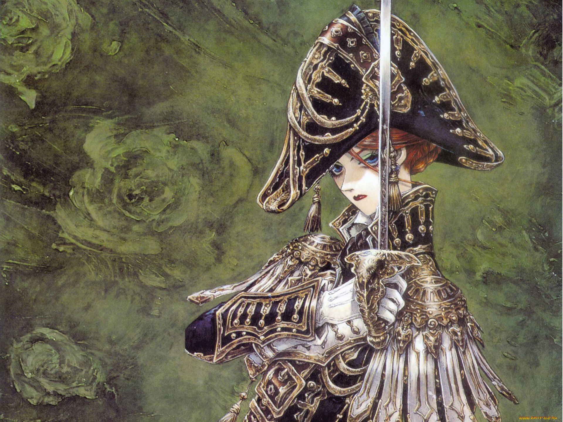 аниме, trinity, blood, кровь, триединства, trinity, blood, военная, форма, кровавая, мери, art, shibamoto, thres, mary, spencer, сабля