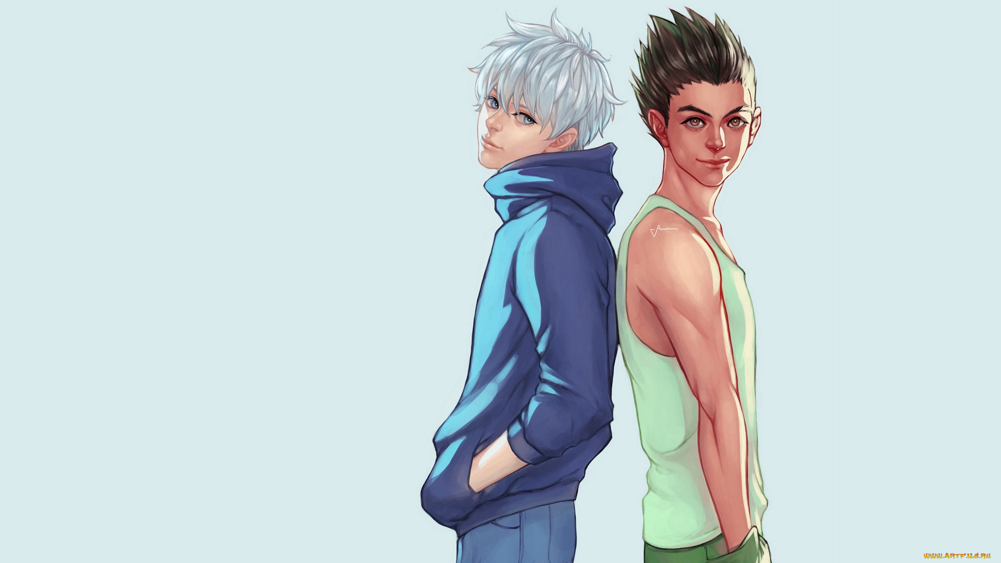 аниме, hunter, x, hunter, киллуа, гон