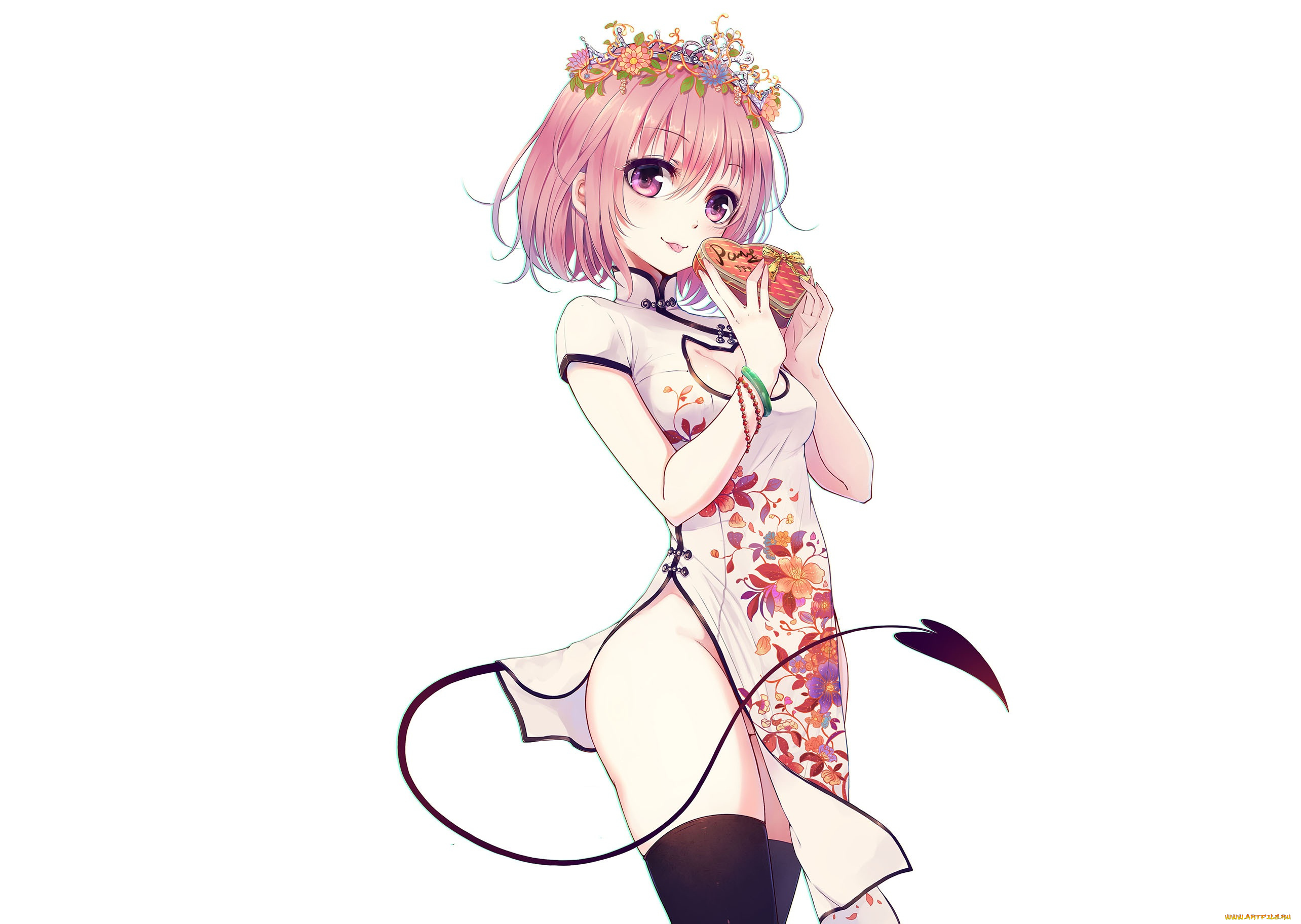 аниме, to, love, ru, хвост, сердце, девушка, арт