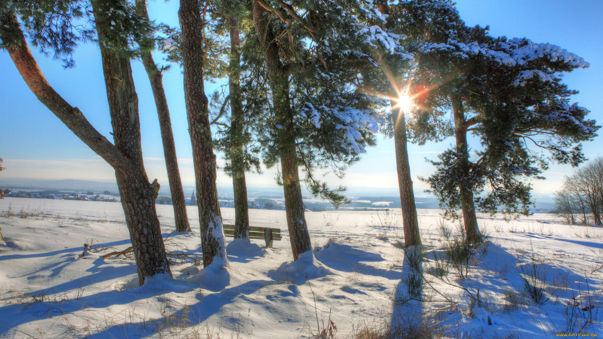 природа, зима, снег