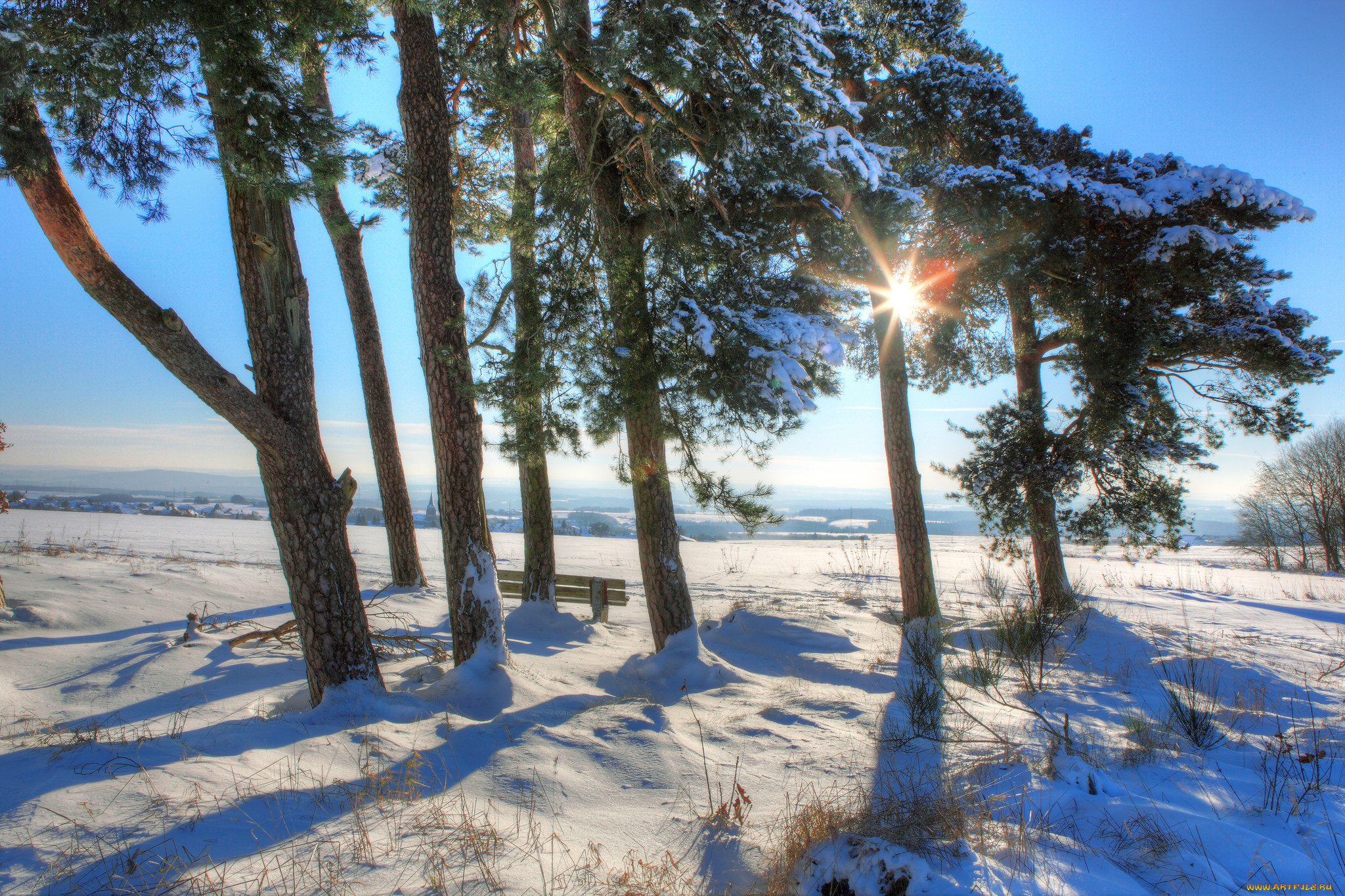 природа, зима, снег