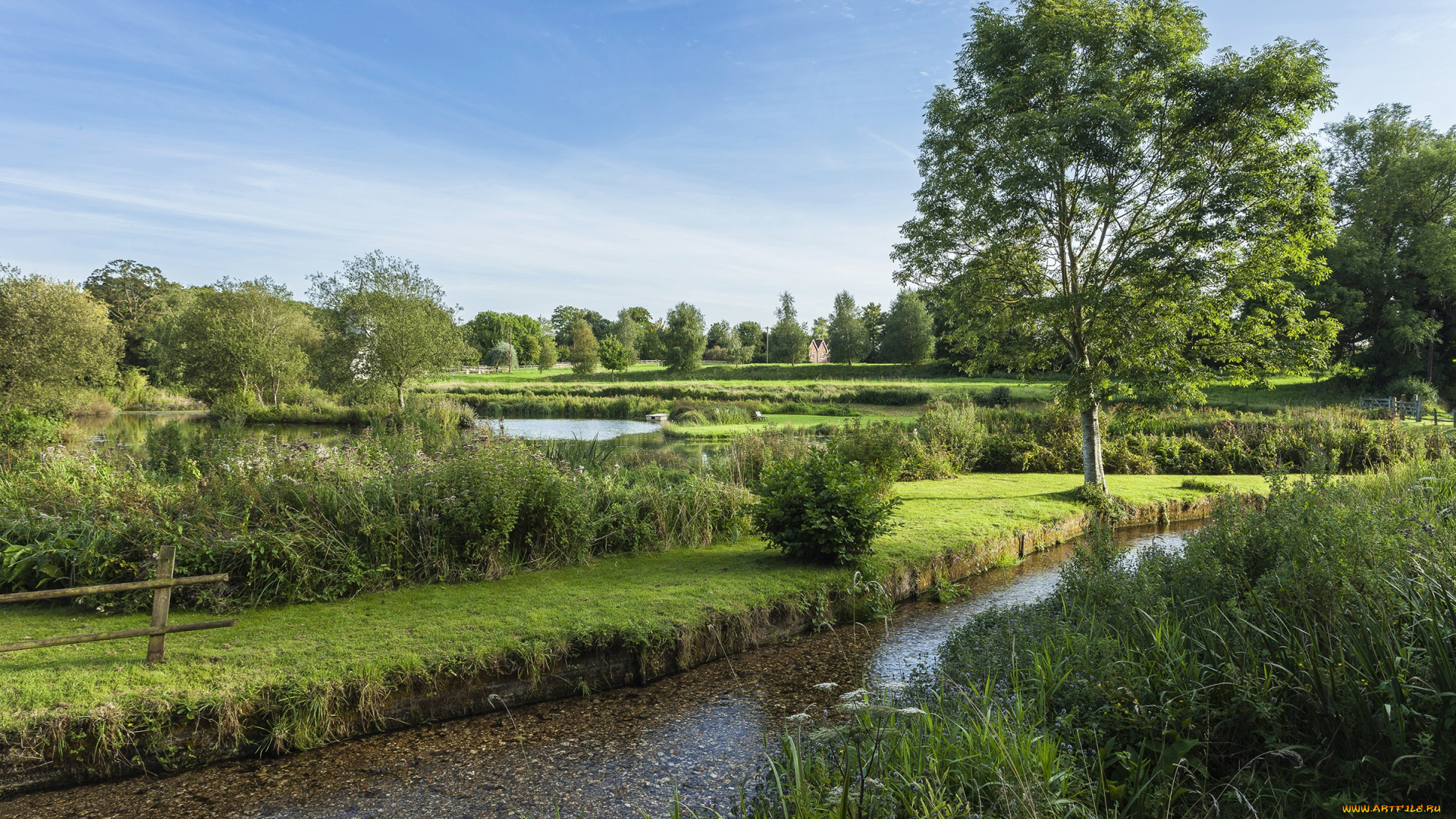 природа, реки, озера, небо, лето, река, англия, деревья