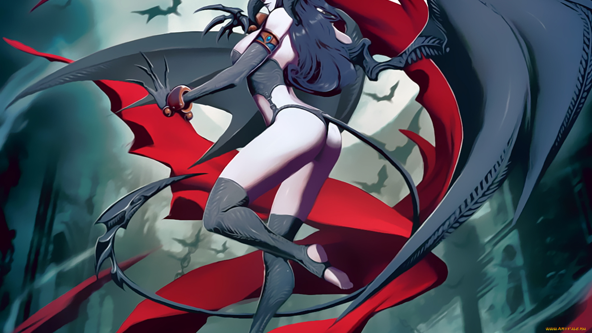 календари, фэнтези, девушка, крылья, существо, calendar, 2020