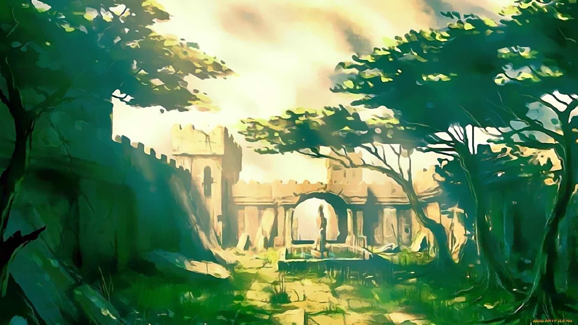 календари, фэнтези, статуя, архитектура, строение, здание, растение, calendar, 2020