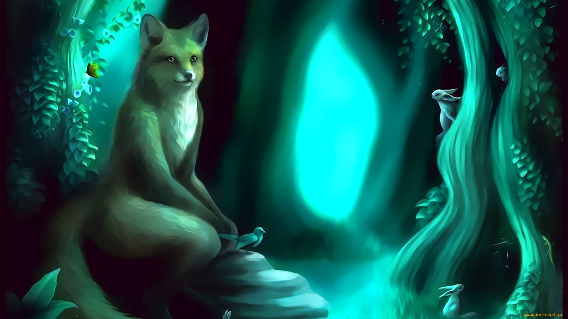 календари, рисованные, , векторная, графика, лиса, птица, животное, природа, растение, calendar, 2020