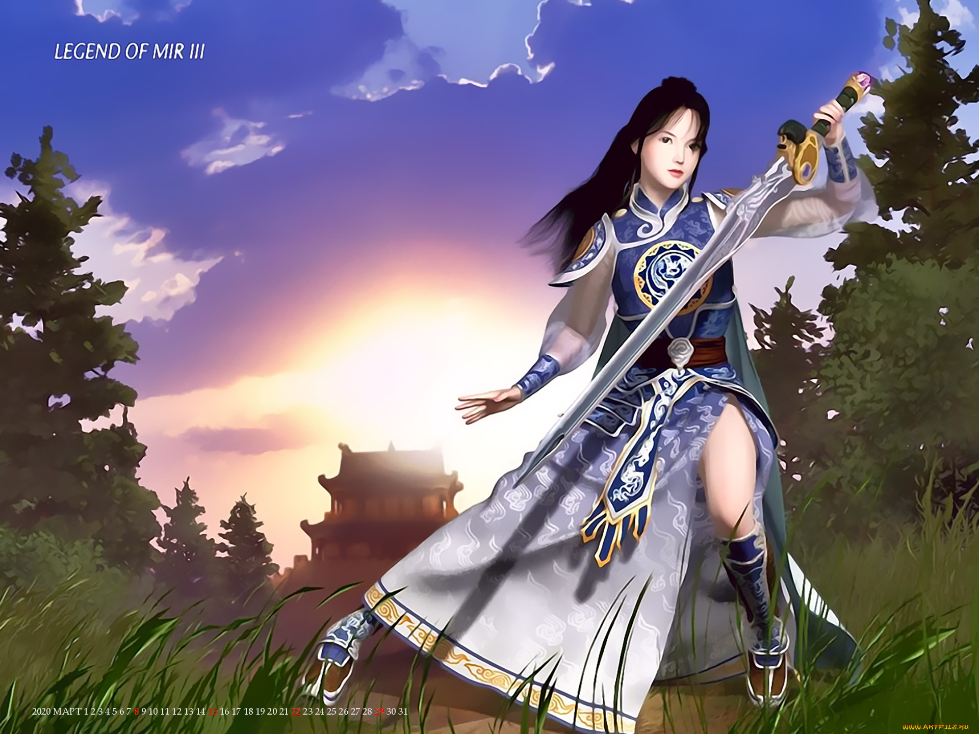 календари, видеоигры, азиатка, девушка, оружие, дом, растение, природа, calendar, 2020