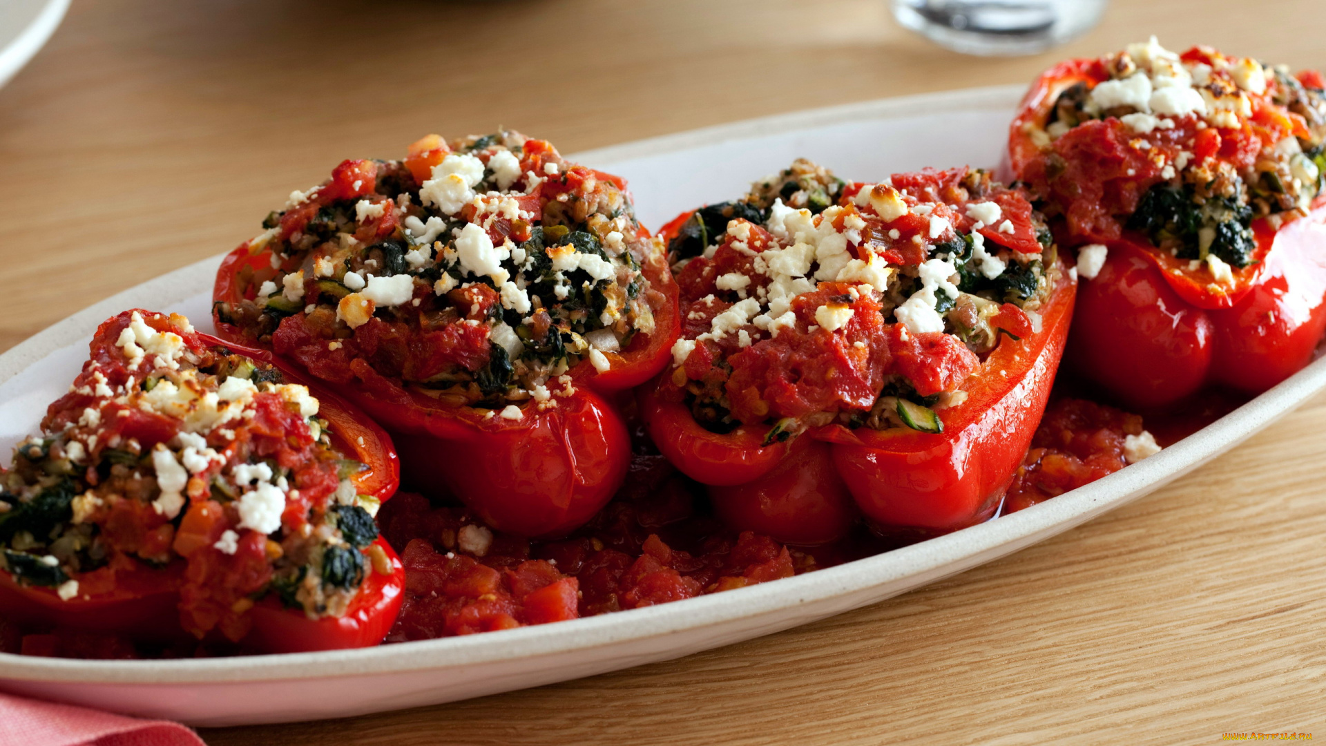 еда, перец, греческая, кухня, перцы, фаршированные