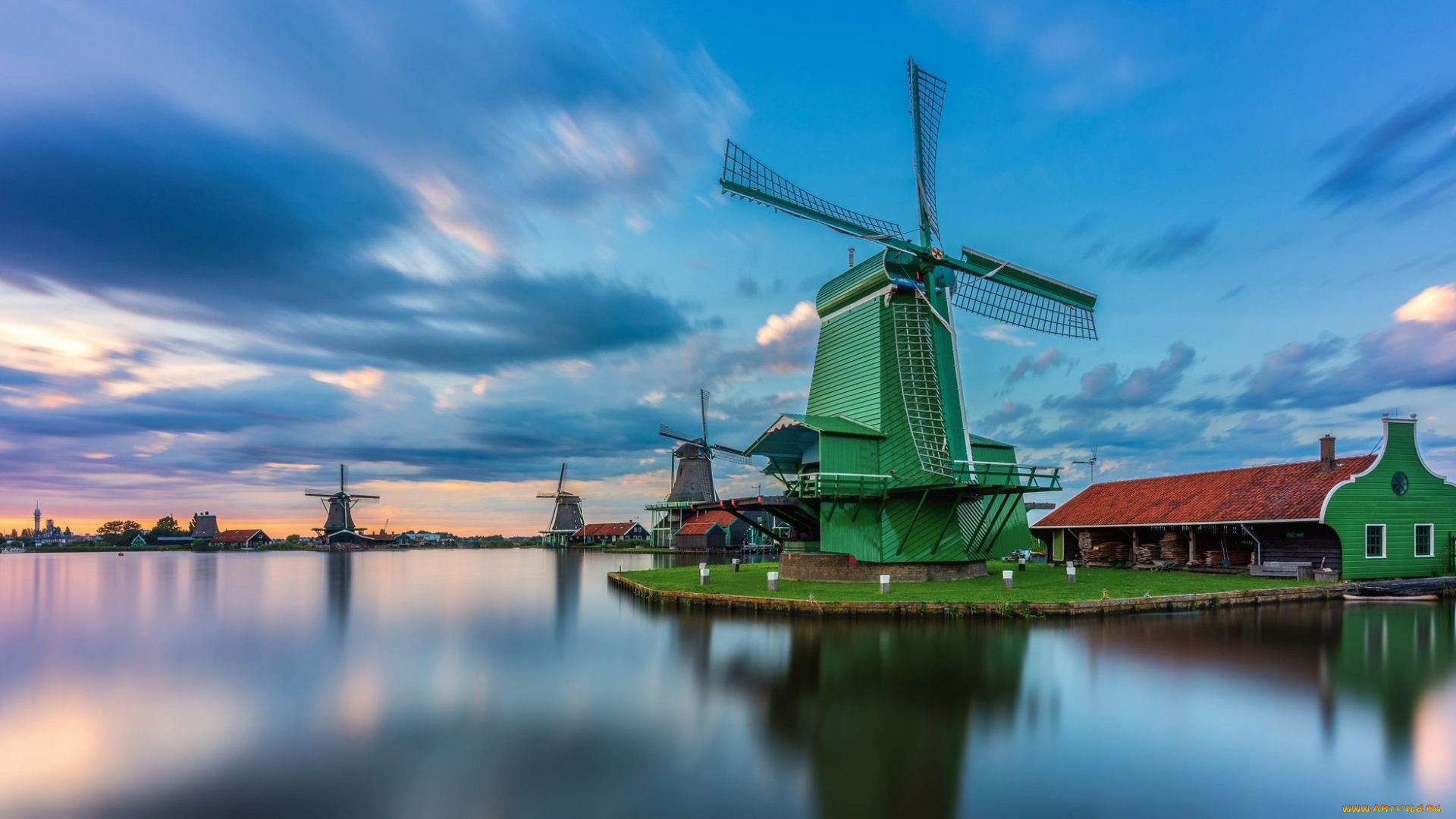 разное, мельницы, голландия