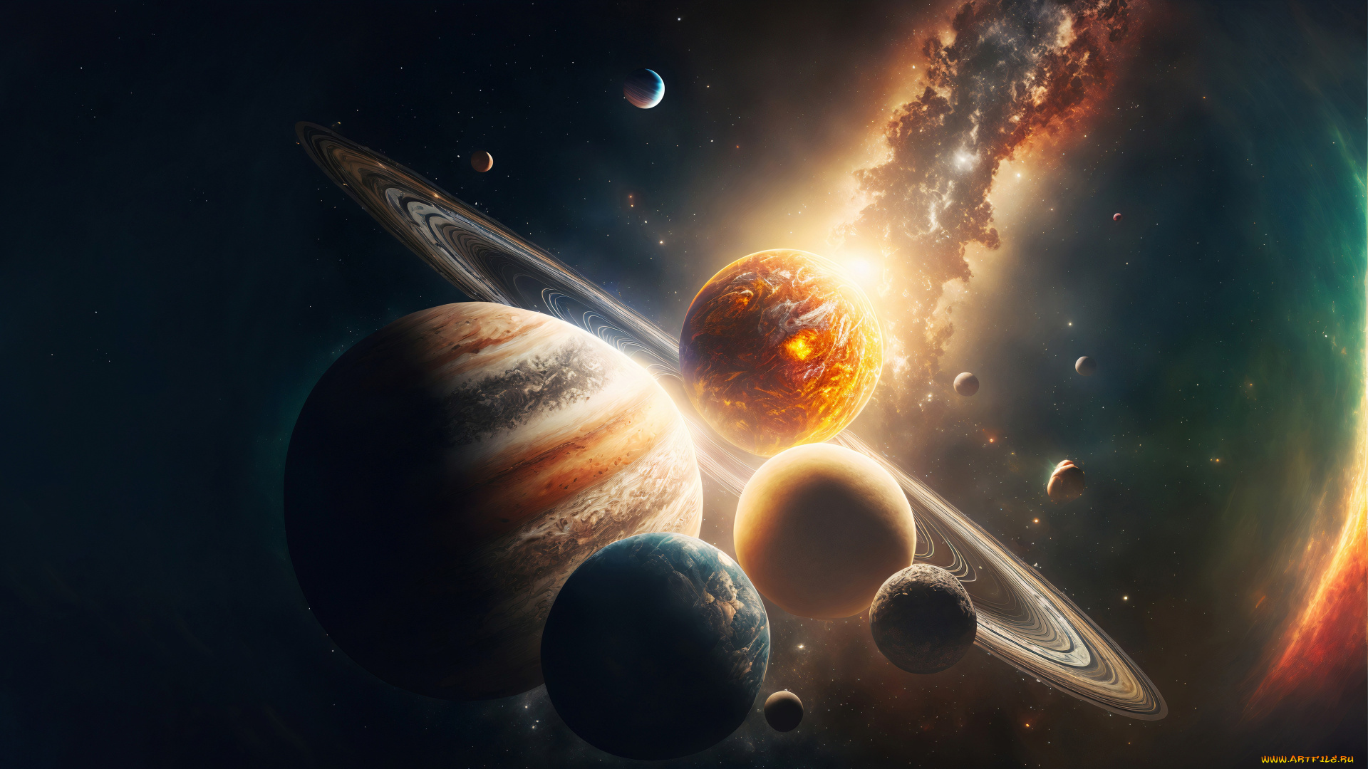 космос, арт, планеты