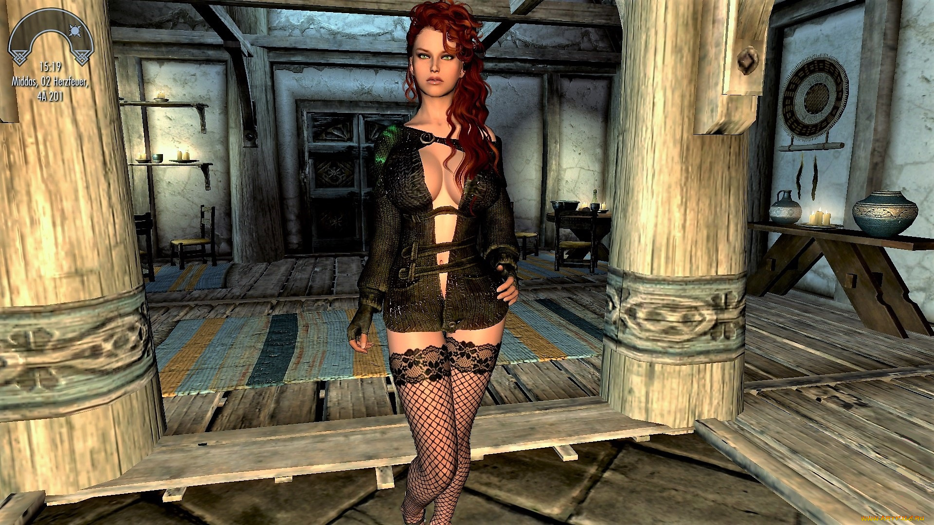 видео, игры, the, elder, scrolls, v, , skyrim, девушка, чулки