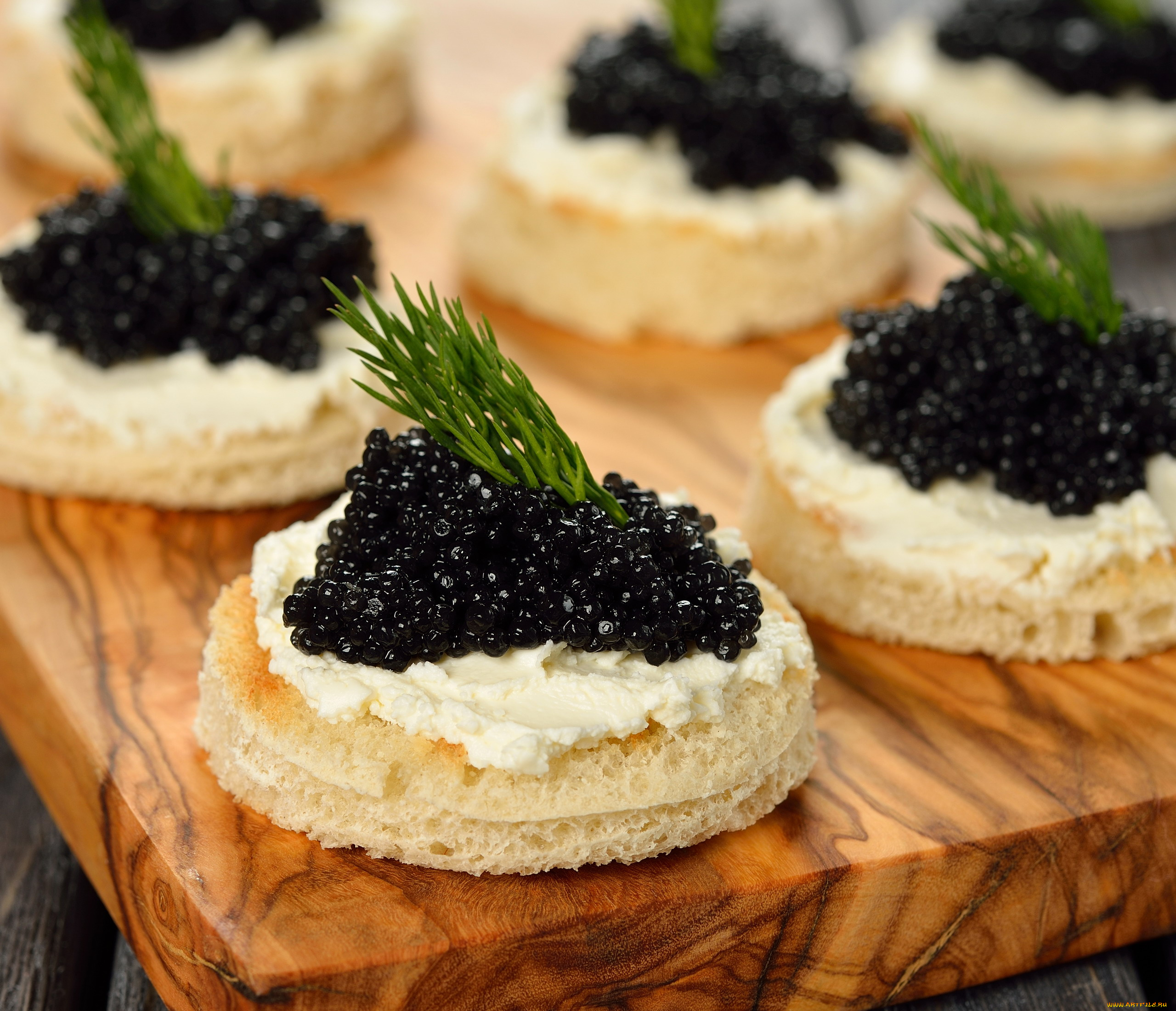 еда, икра, хлеб, масло, черная, укроп, деликатес