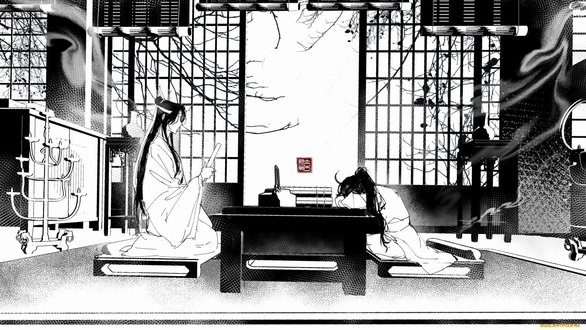 аниме, mo, dao, zu, shi, лань, ванцзи, библиотека, вэй, усянь