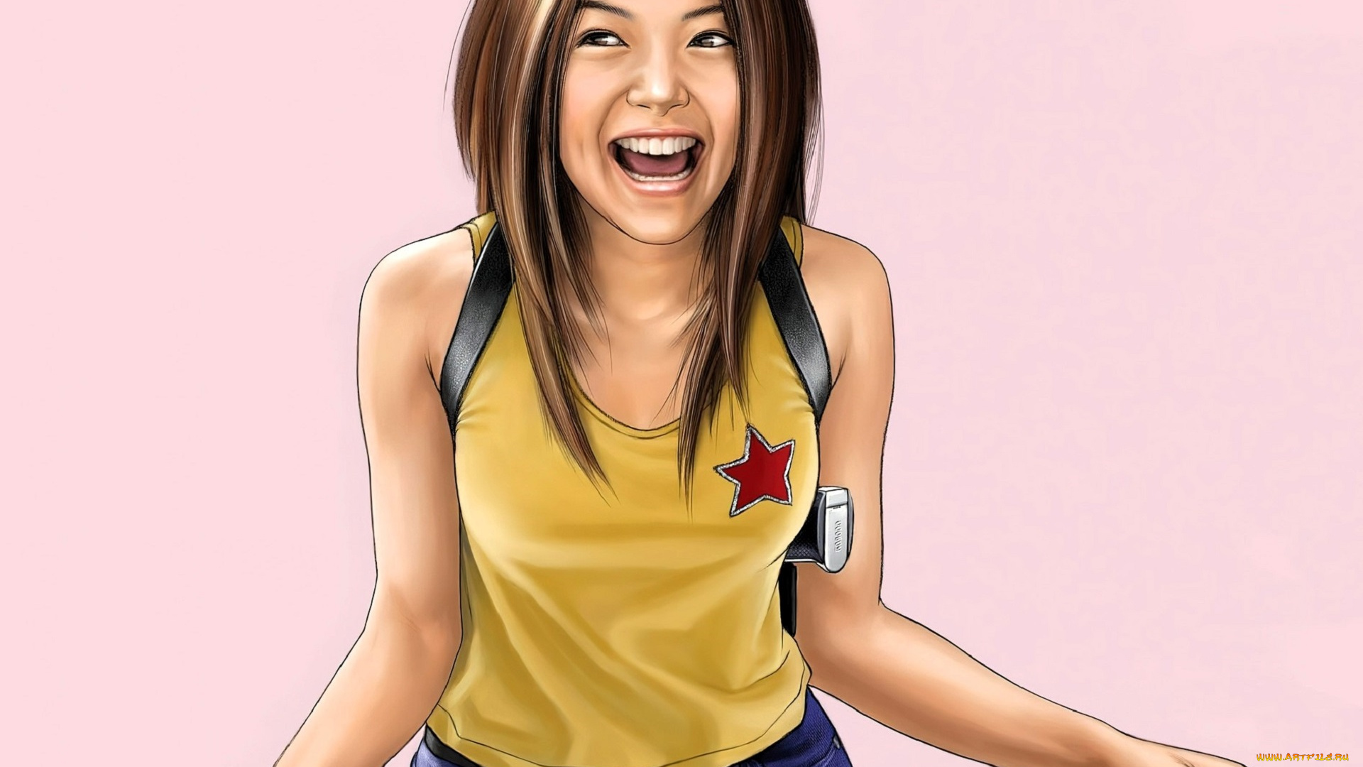 рисованное, люди, девушка, кобура