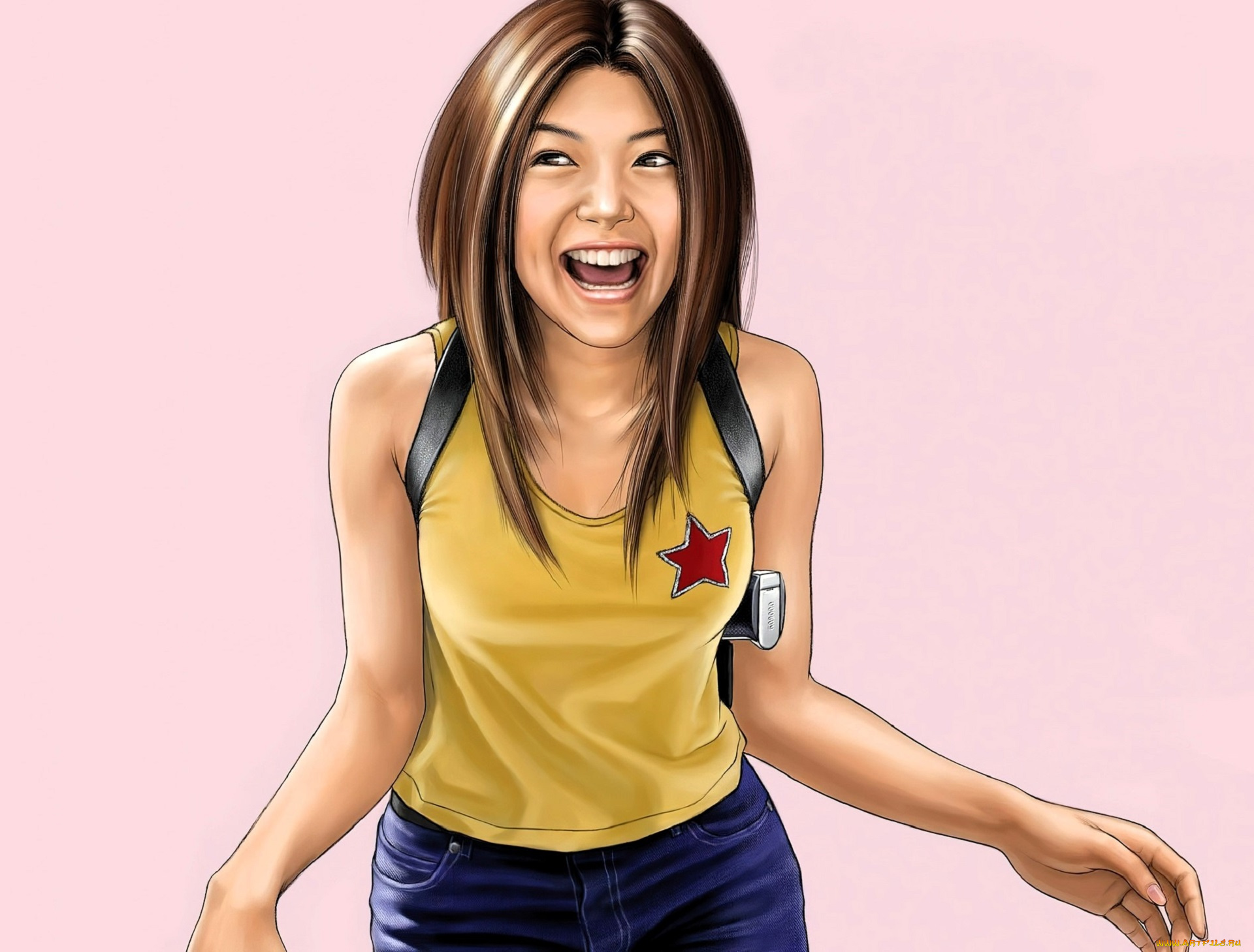 рисованное, люди, девушка, кобура