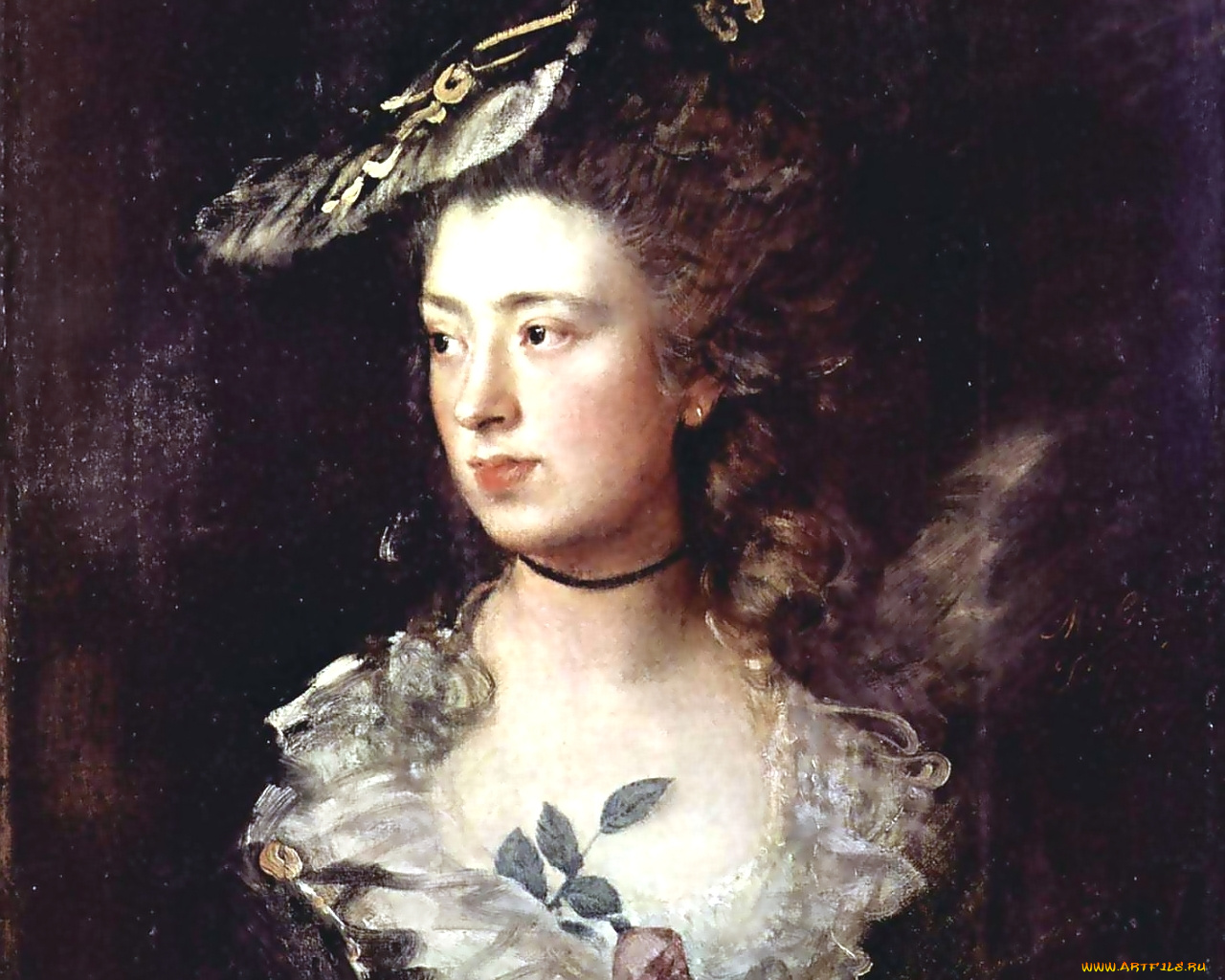 томас, гейнсборо, портрет, мэри, дочери, художника, рисованные, thomas, gainsborough