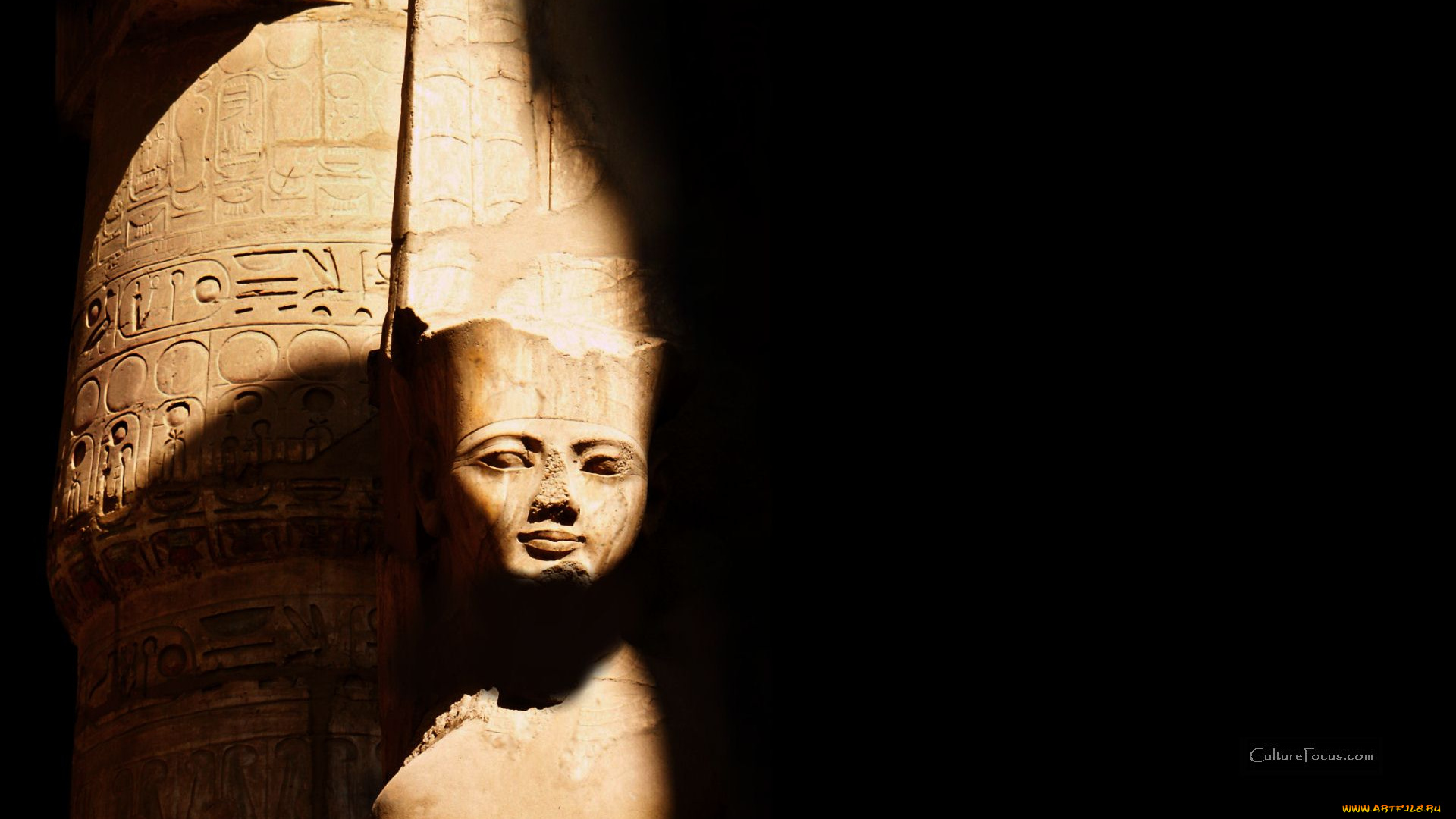 statue, of, amun, at, karnak, разное, рельефы, статуи, музейные, экспонаты
