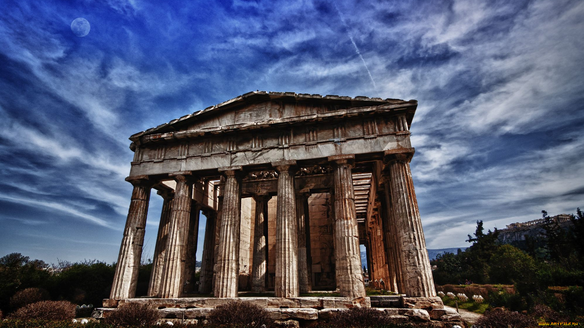 афины, города, греция, колонны