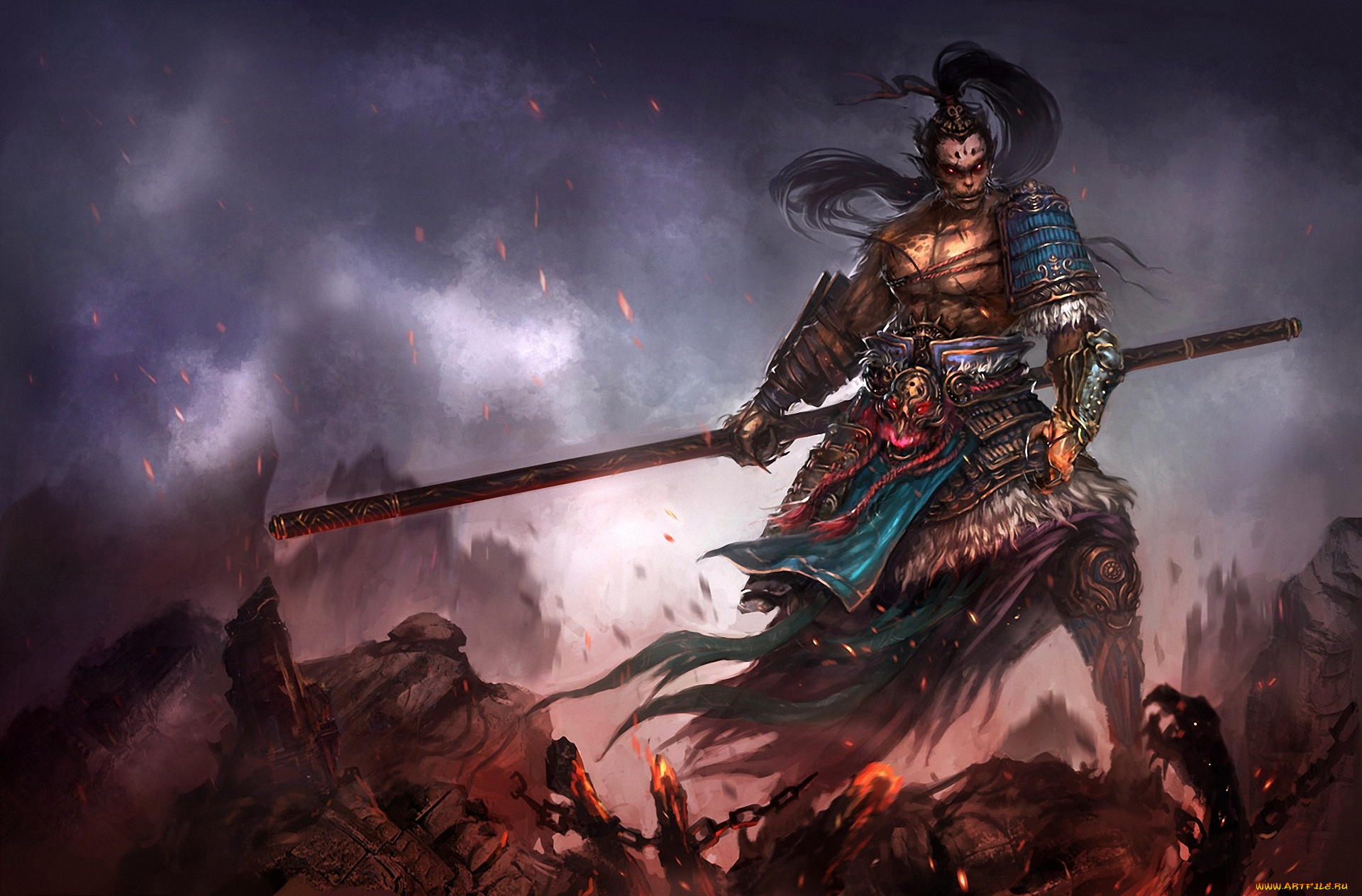 фэнтези, демоны, посох