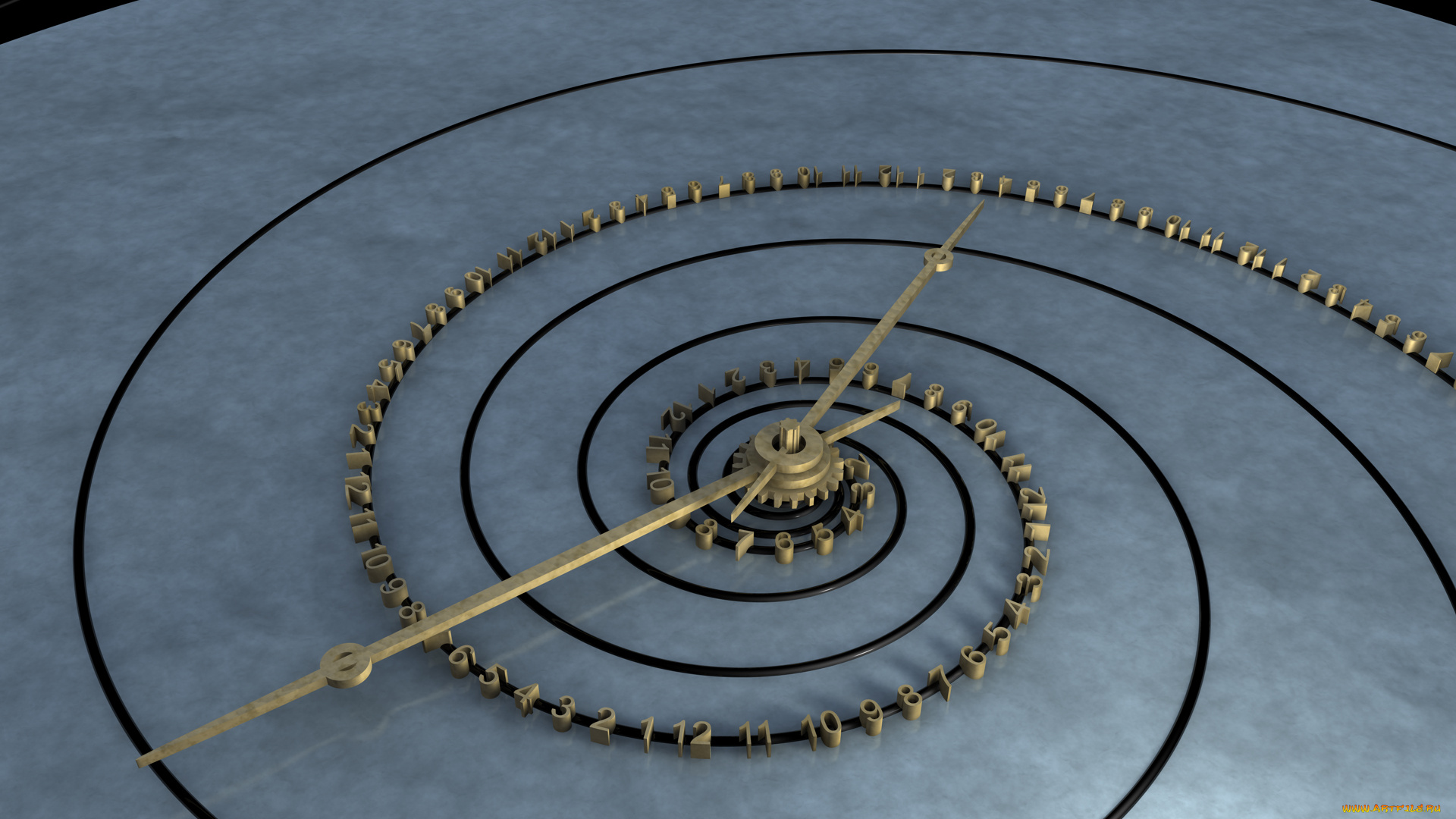 3д, графика, modeling, , моделирование, стрелки, цифры