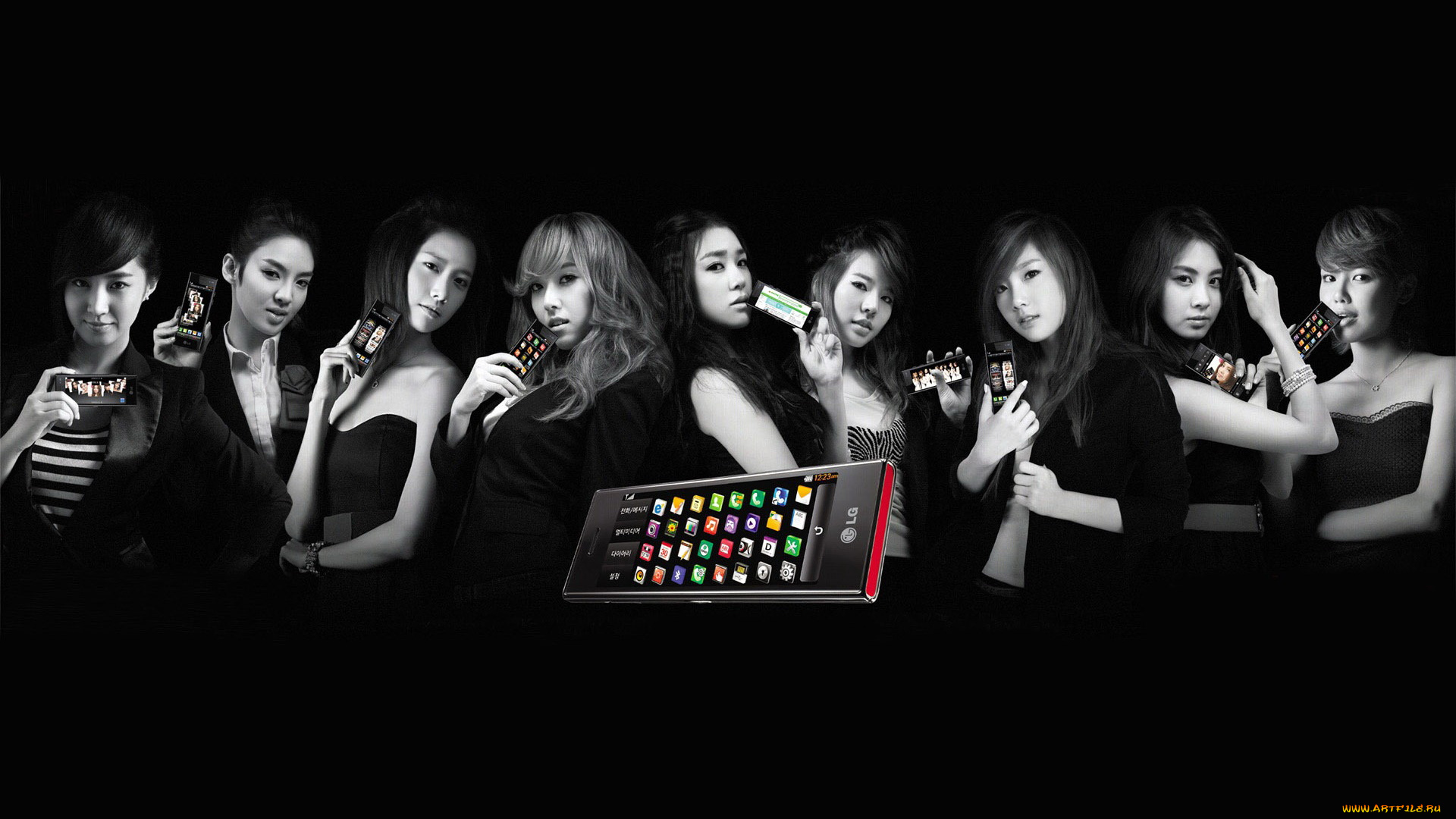 бренды, lg, девушки, смартфон