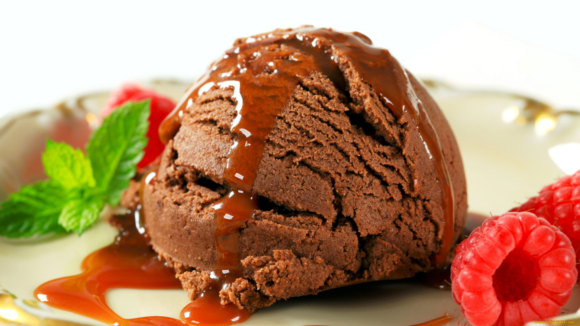 еда, мороженое, , десерты, сироп, мята, малина