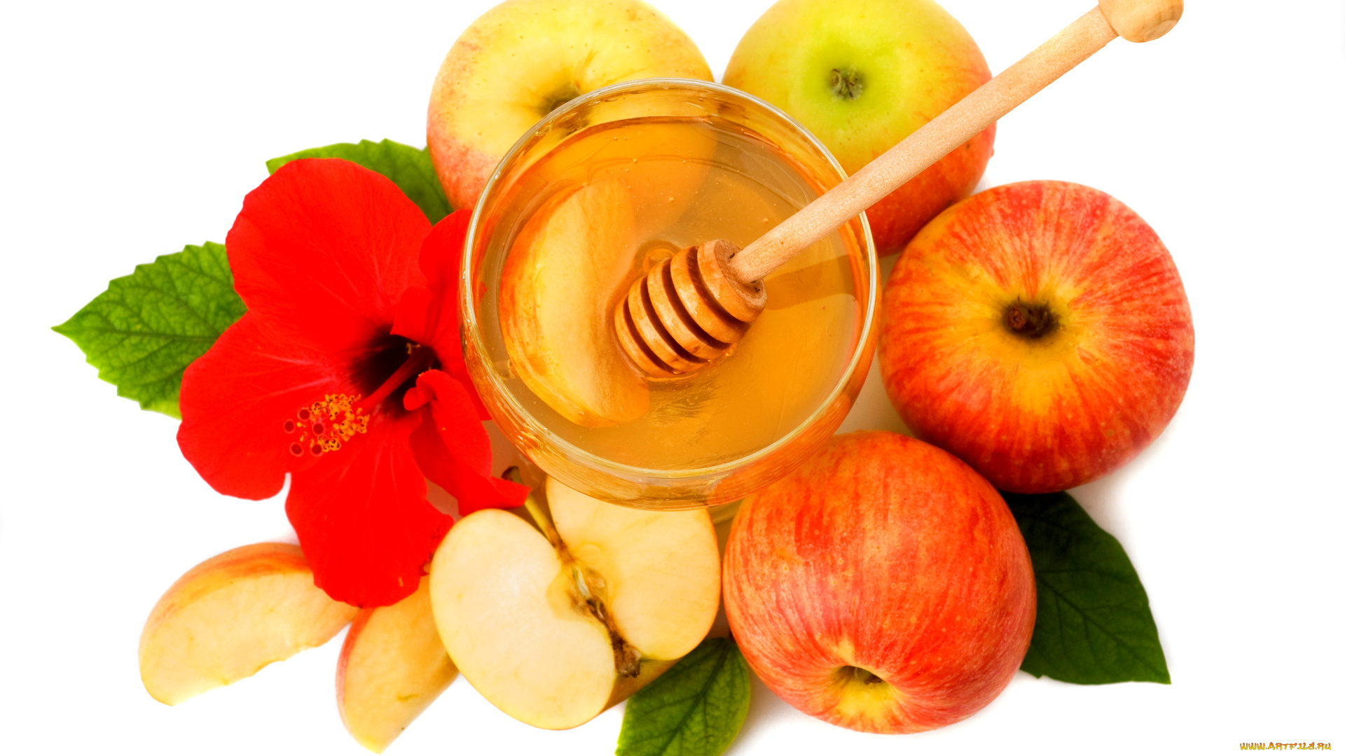 еда, мёд, , варенье, , повидло, , джем, белый, фон, яблоки, дольки, яблок, баночка, мед, цветок