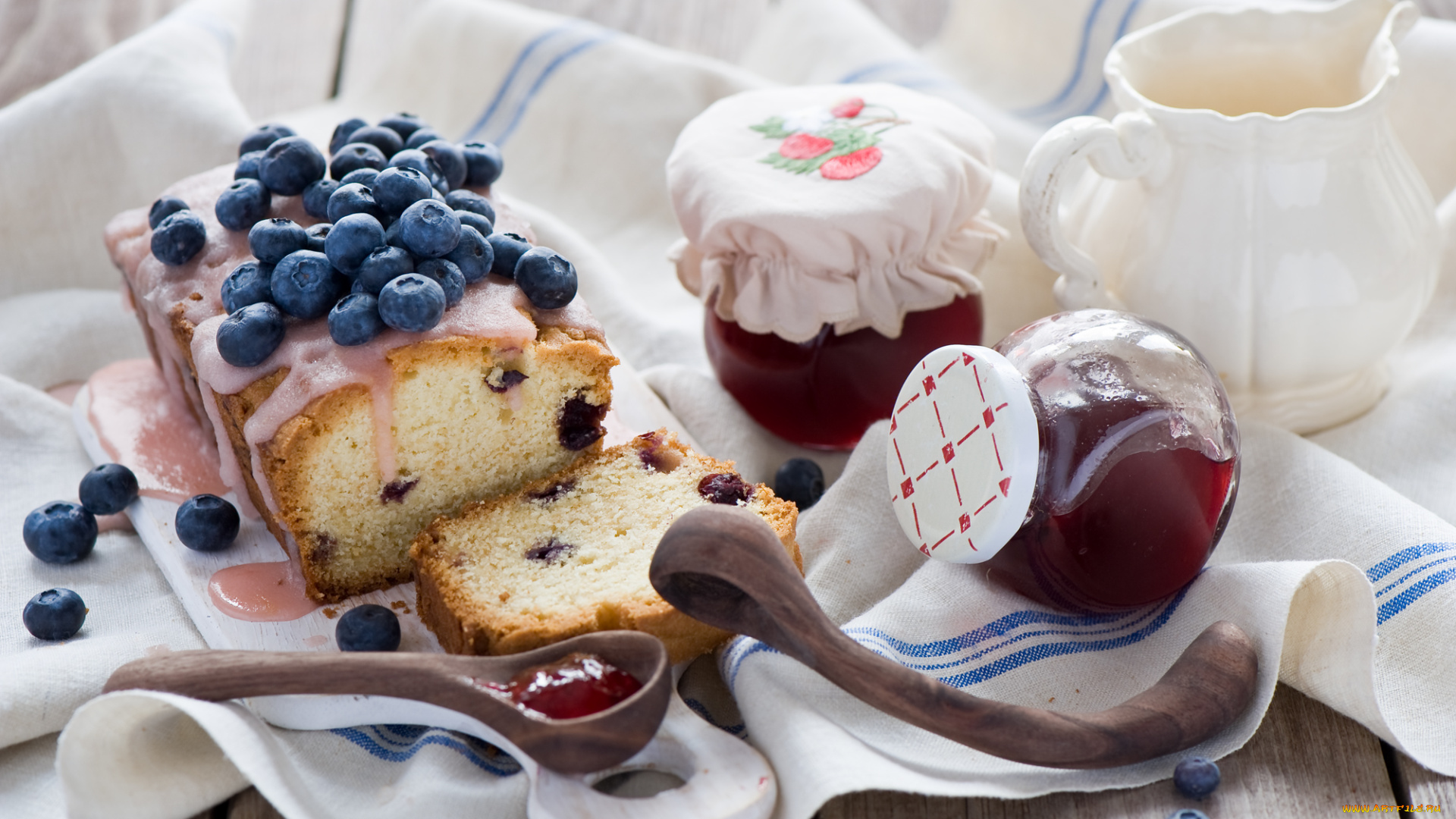 еда, пирожные, , кексы, , печенье, голубика, джем, кекс