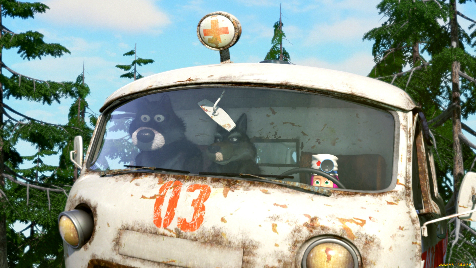 мультфильмы, маша, и, медведь, волки, маша, скорая, мультик, медведь