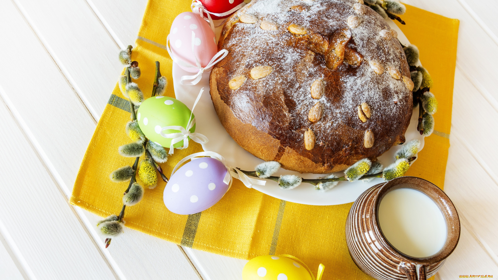 праздничные, пасха, яйца, кулич