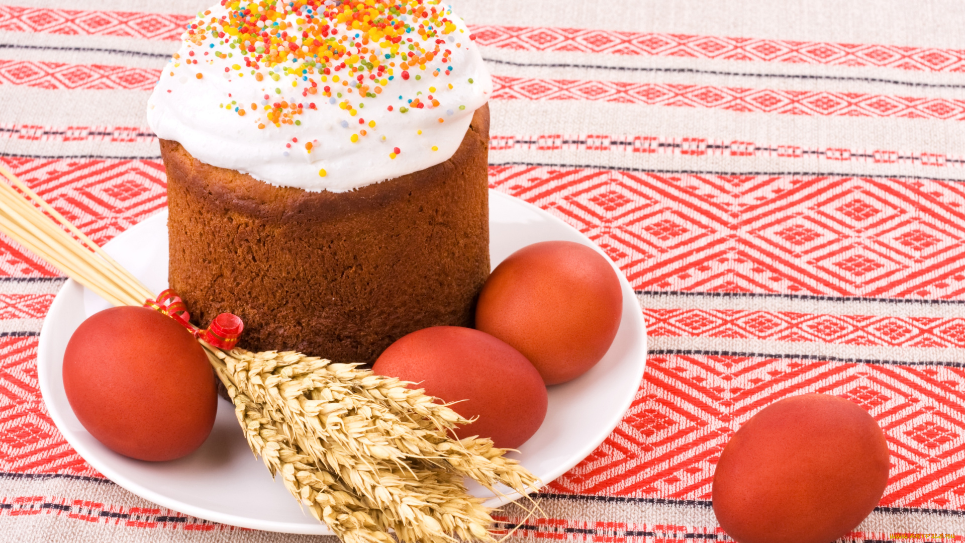 праздничные, пасха, яйца, пшеница, кулич
