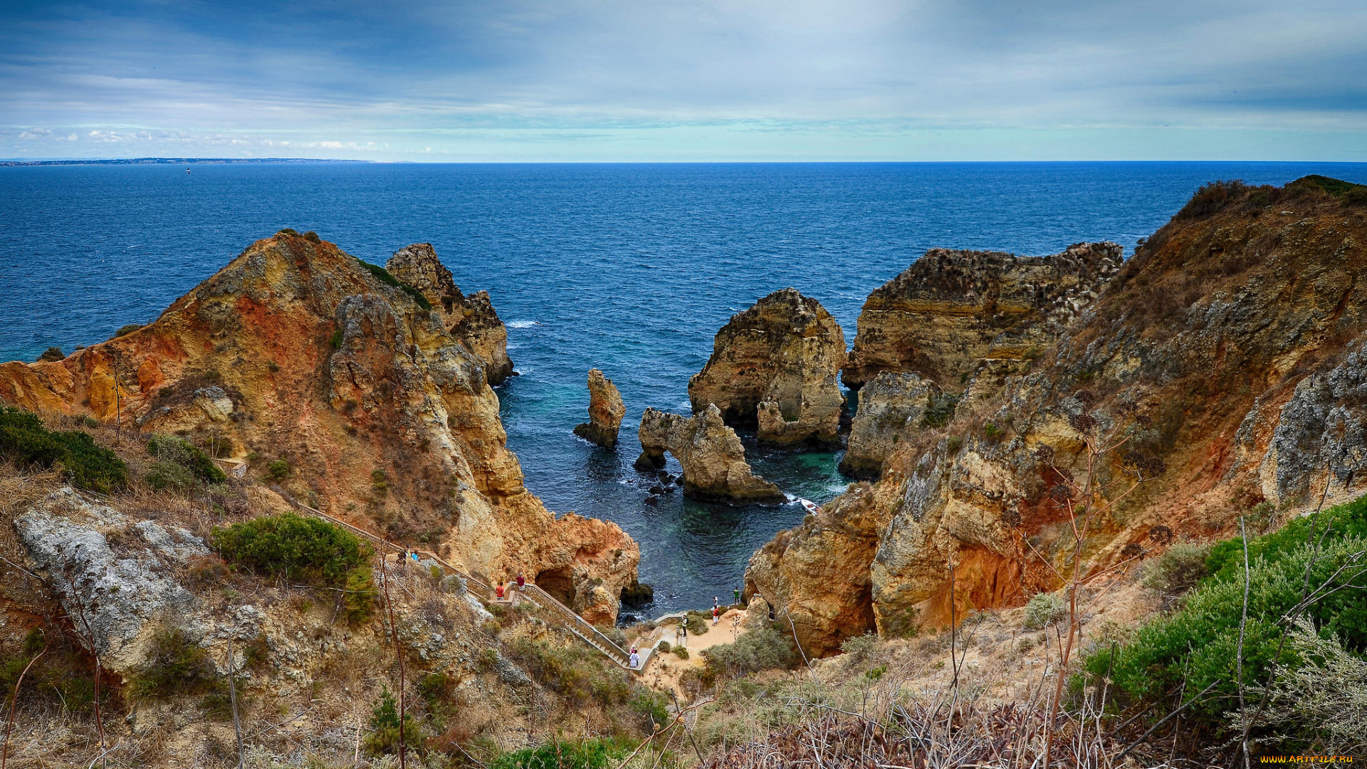 природа, побережье, океан, скалы