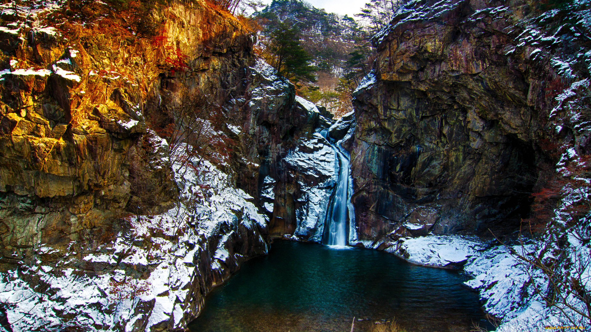 природа, водопады, горы, скалы, река, обрыв, водопад