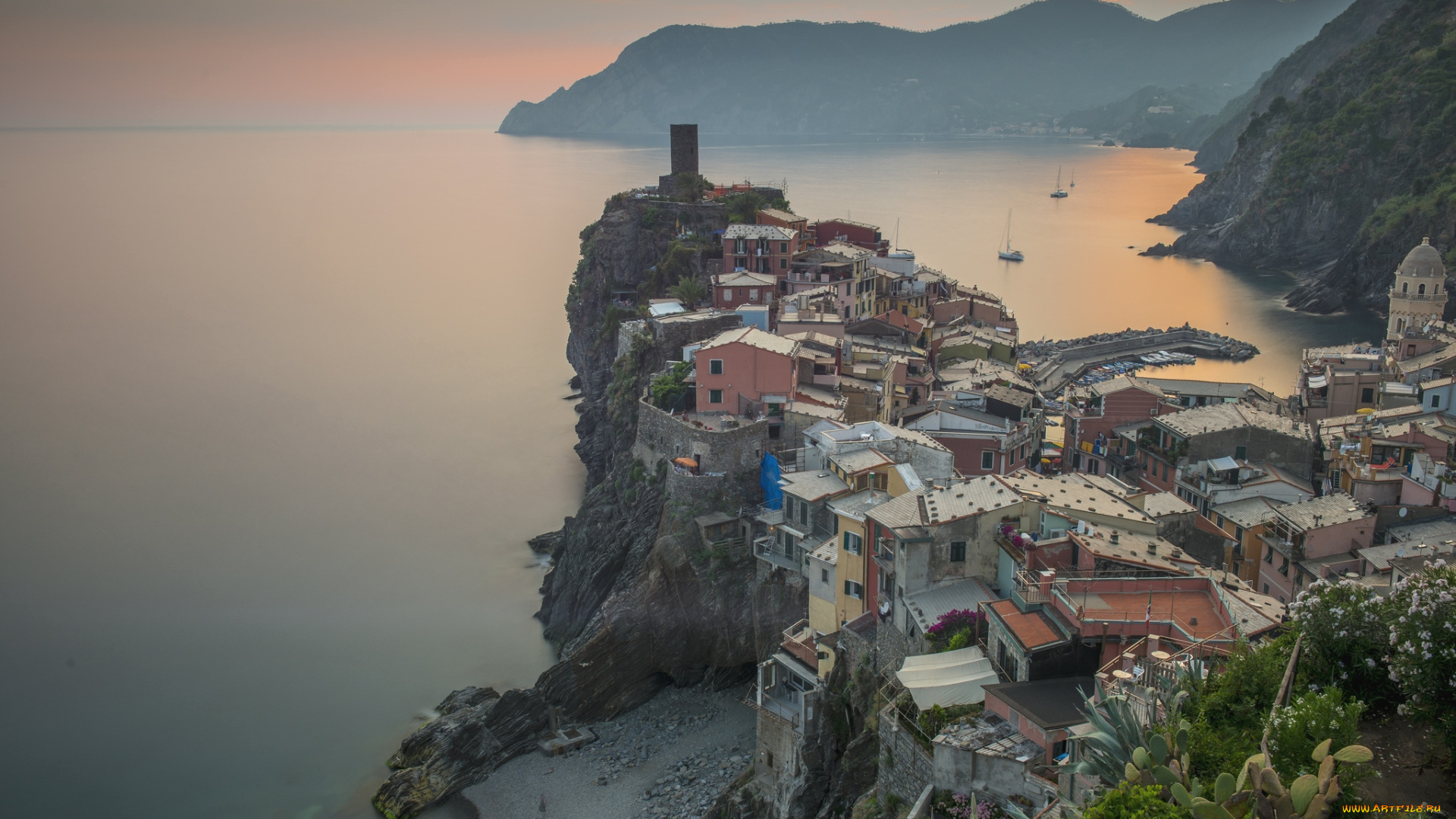 vernazza, , cinque, terre, , italy, города, амальфийское, и, лигурийское, побережье, , италия, море, здания