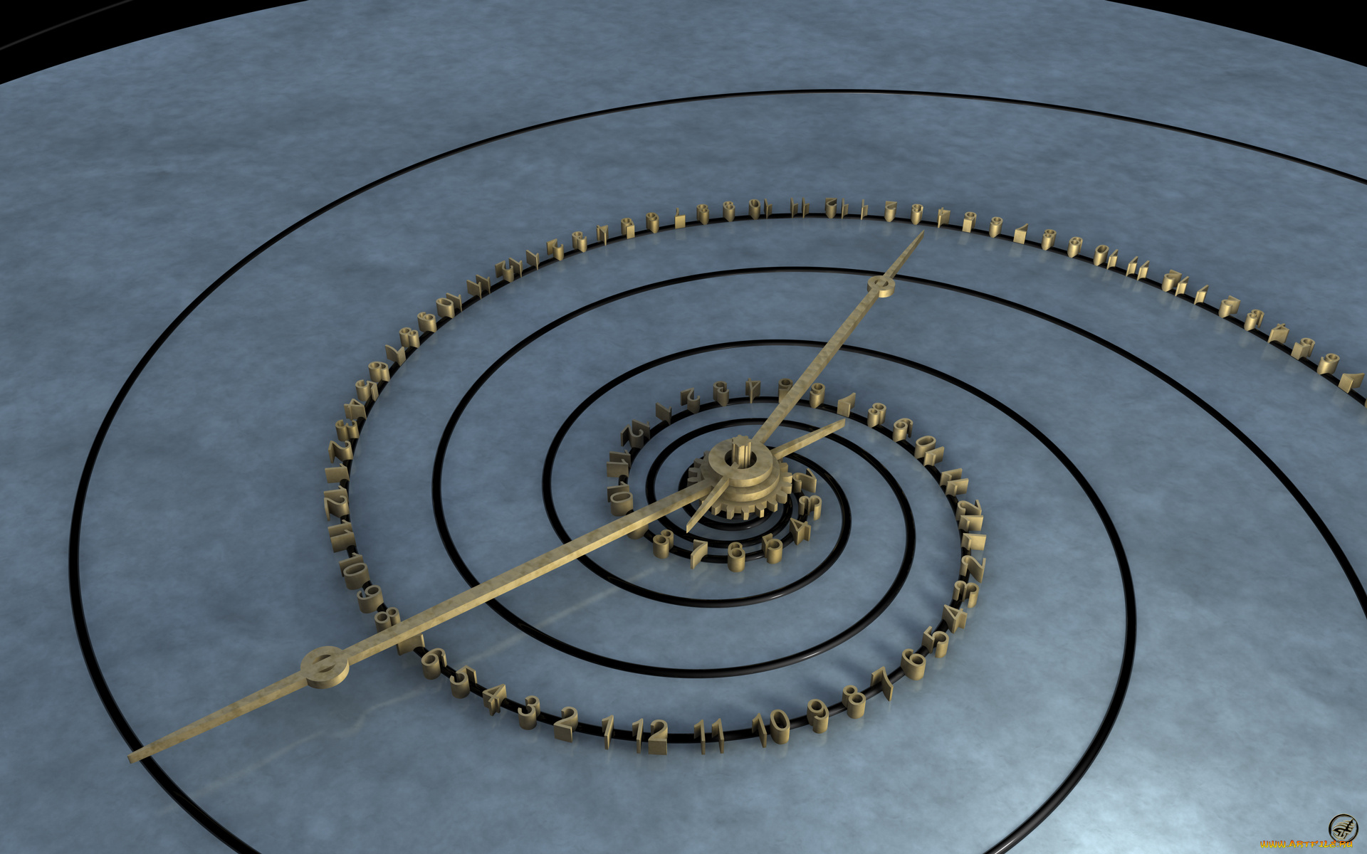 3д, графика, modeling, , моделирование, стрелки, цифры