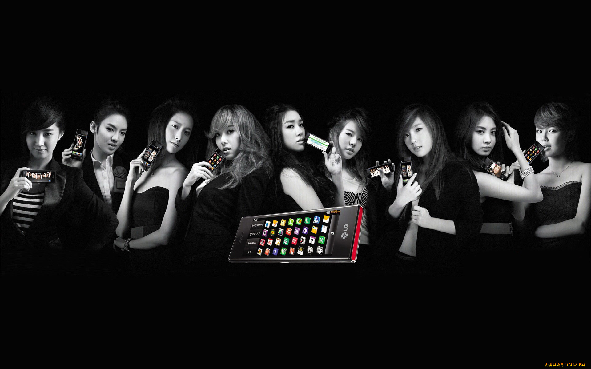 бренды, lg, девушки, смартфон