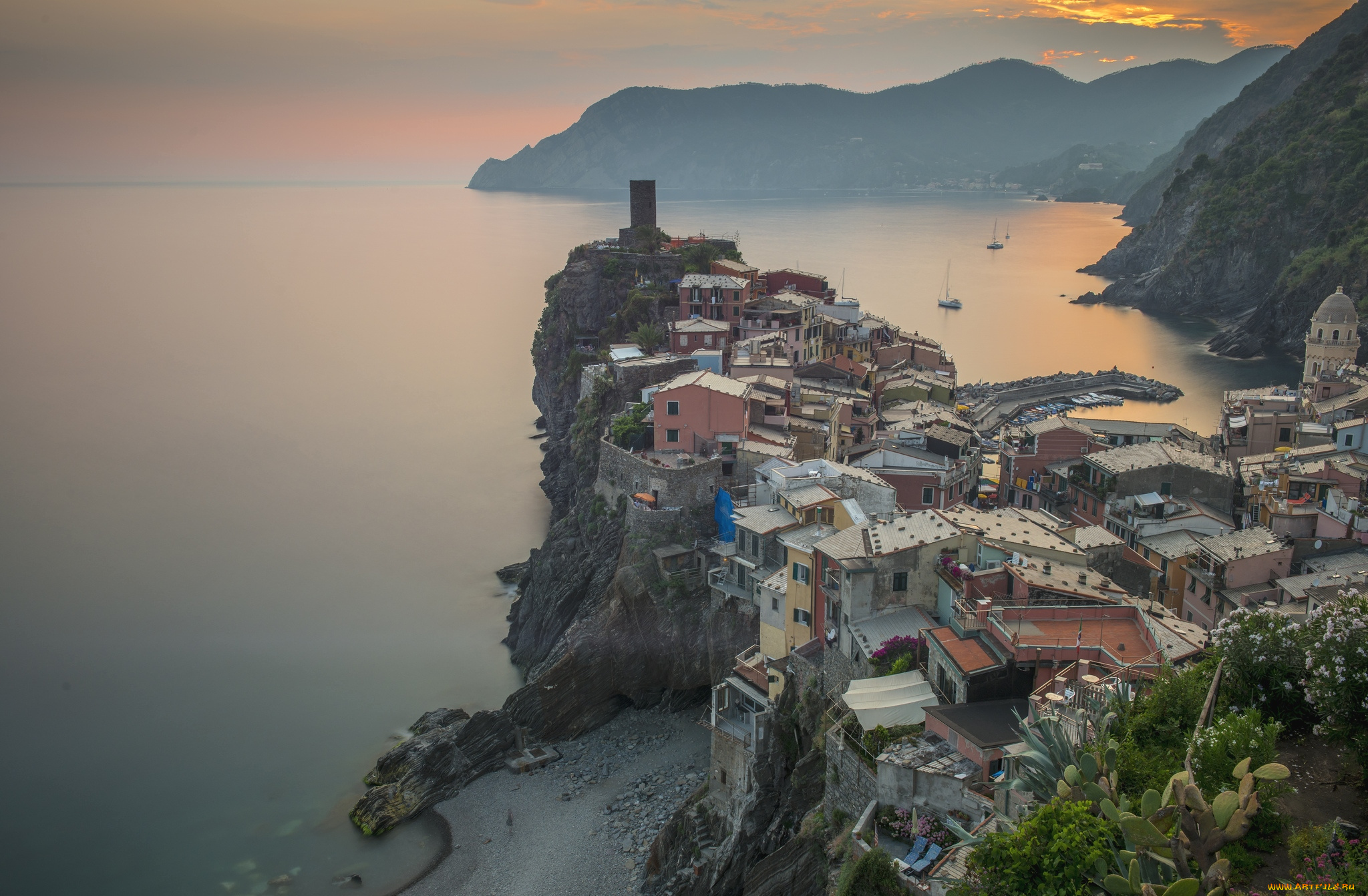vernazza, , cinque, terre, , italy, города, амальфийское, и, лигурийское, побережье, , италия, море, здания