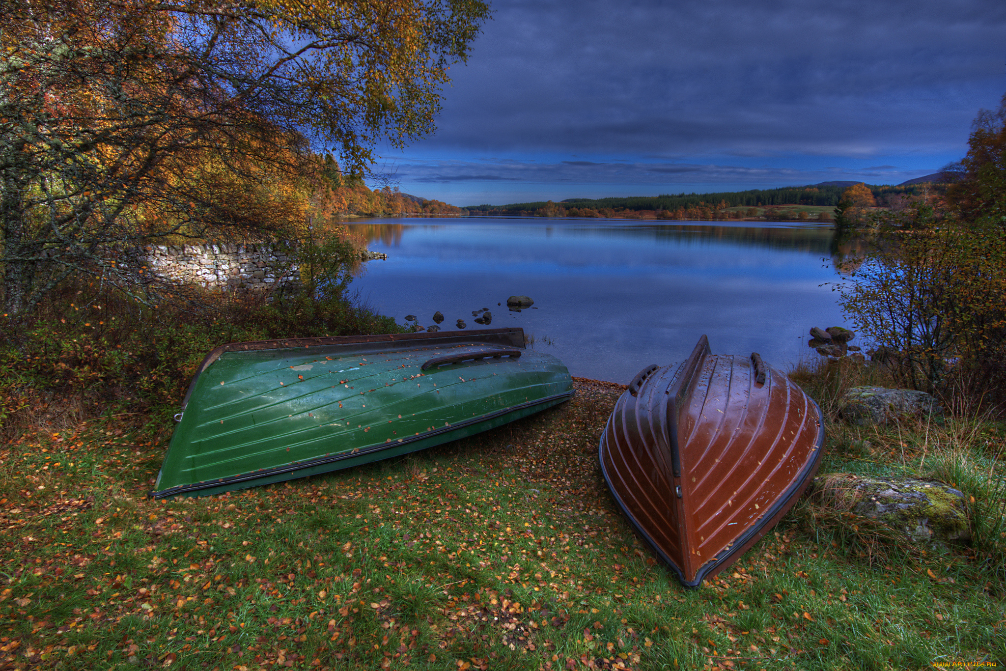 корабли, лодки, , шлюпки, река, лес, берег, лужайка