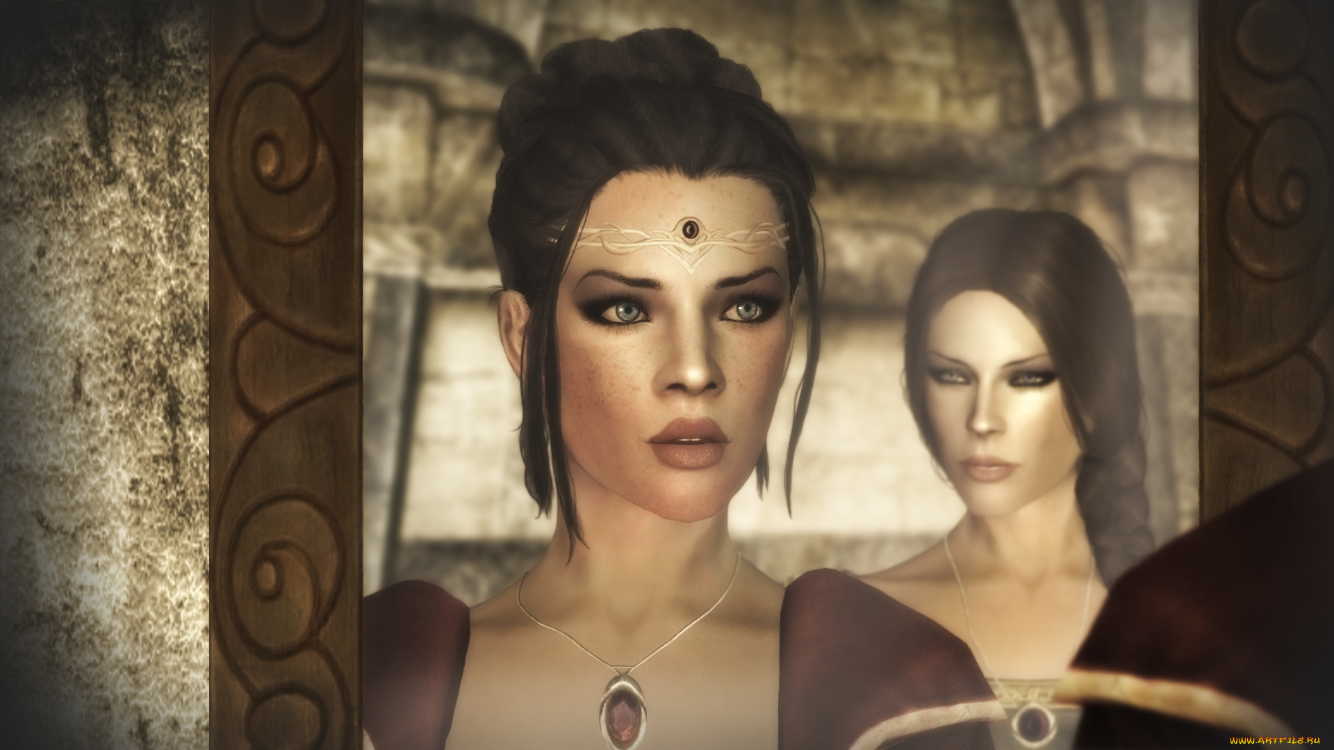 3д, графика, фантазия, , fantasy, девушка, взгляд, фон