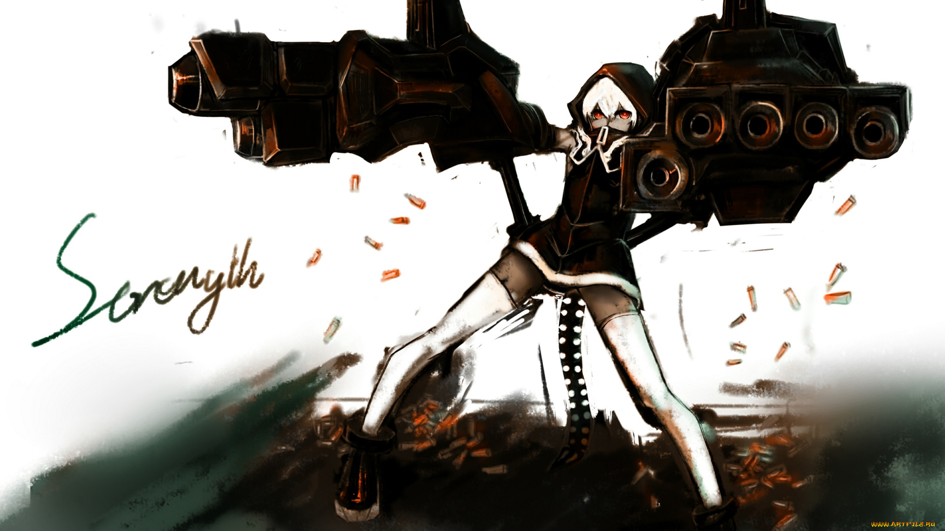 аниме, black, rock, shooter, koutari, yuu, for, the, flandre, арт, девушка, оружие