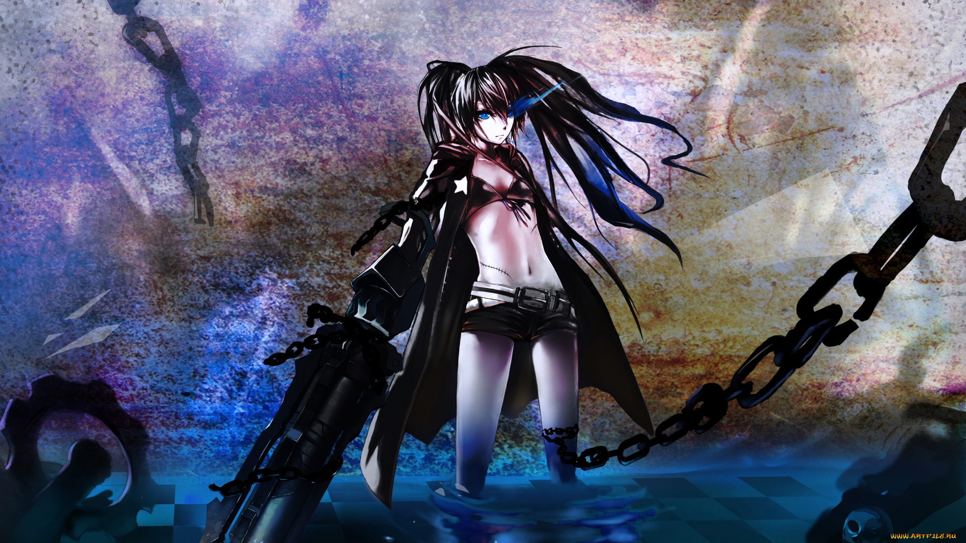 аниме, black, rock, shooter, взгляд, брюнетка, девушка, арт, kuroi, mato, black, rock, shooter