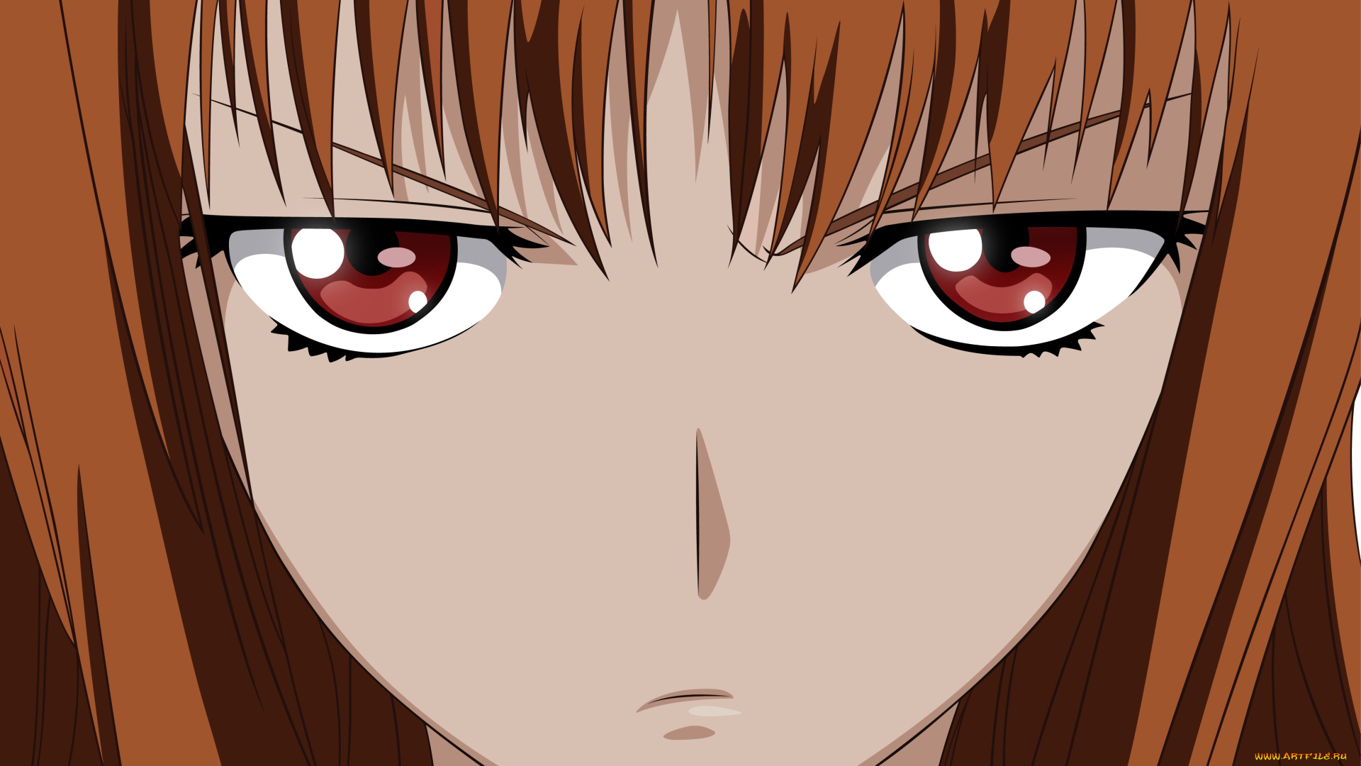 аниме, spice, and, wolf, взгляд, девушка