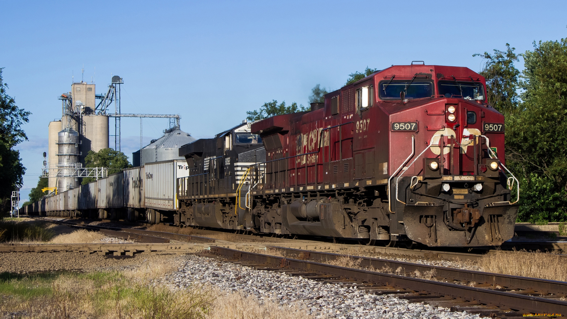 техника, поезда, состав, локомотив, дорога, железная