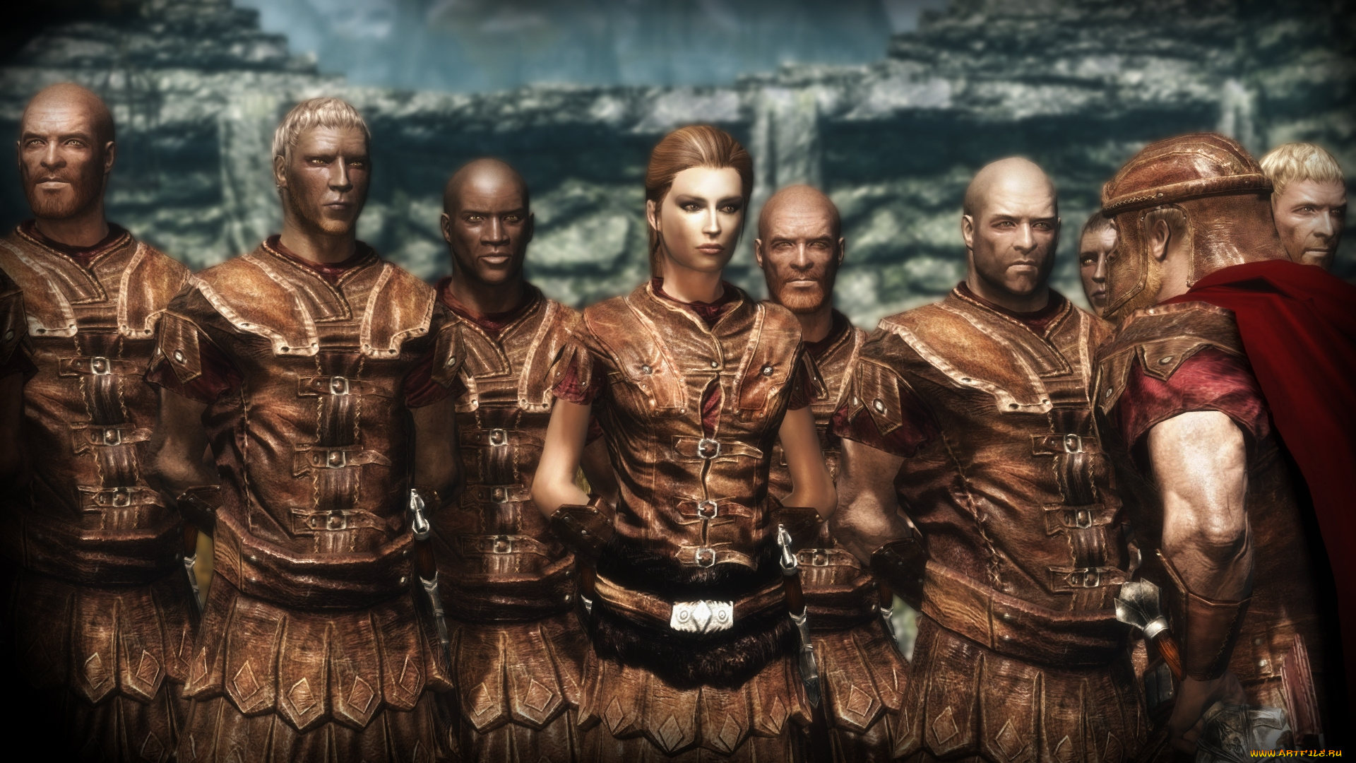 tes, iv, , путь, судьбы, vl, 3д, графика, фантазия, , fantasy, девушка, взгляд, фон, воины