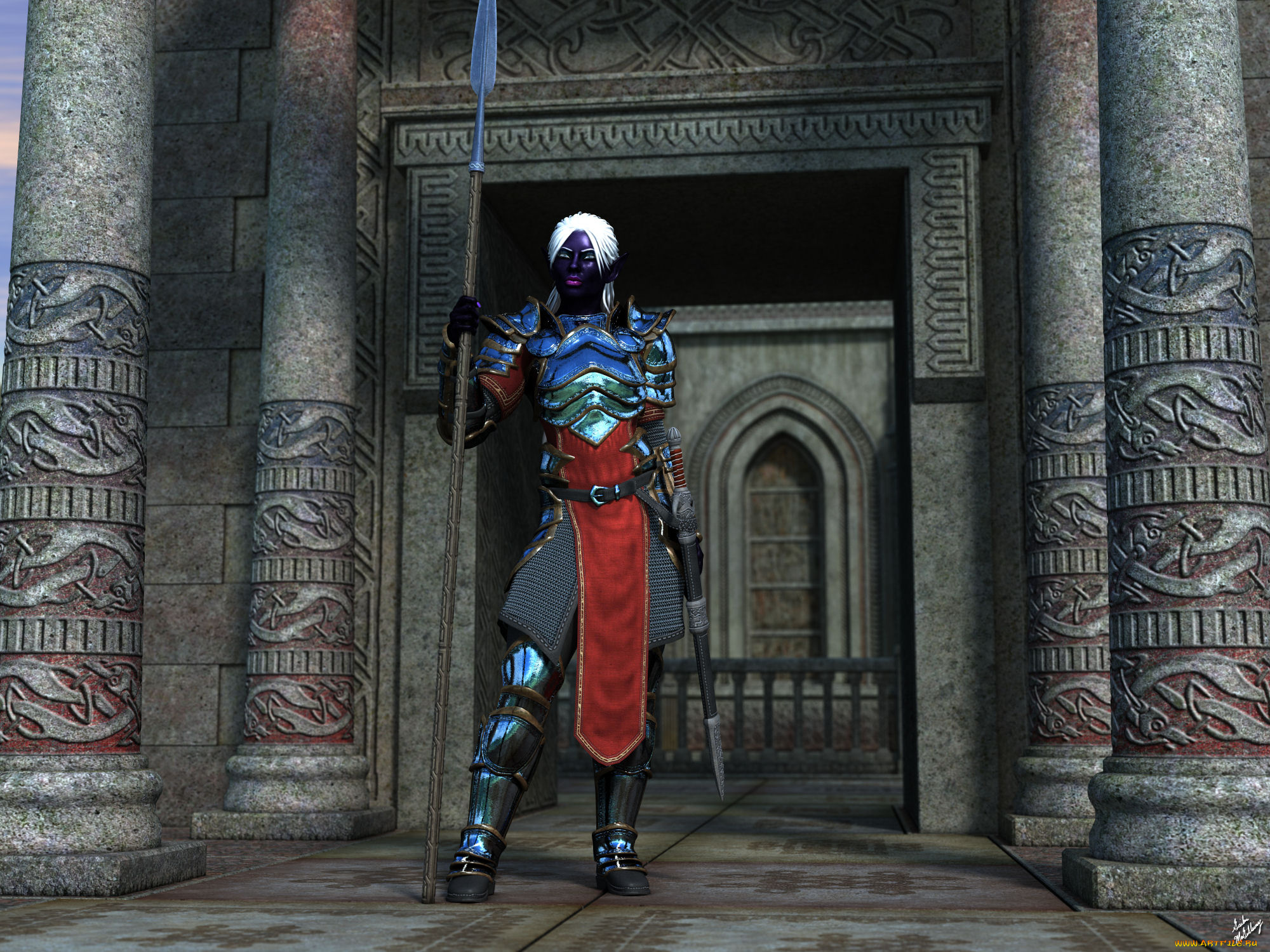 3д, графика, эльфы, , elves, эльфийка, взгляд, фон